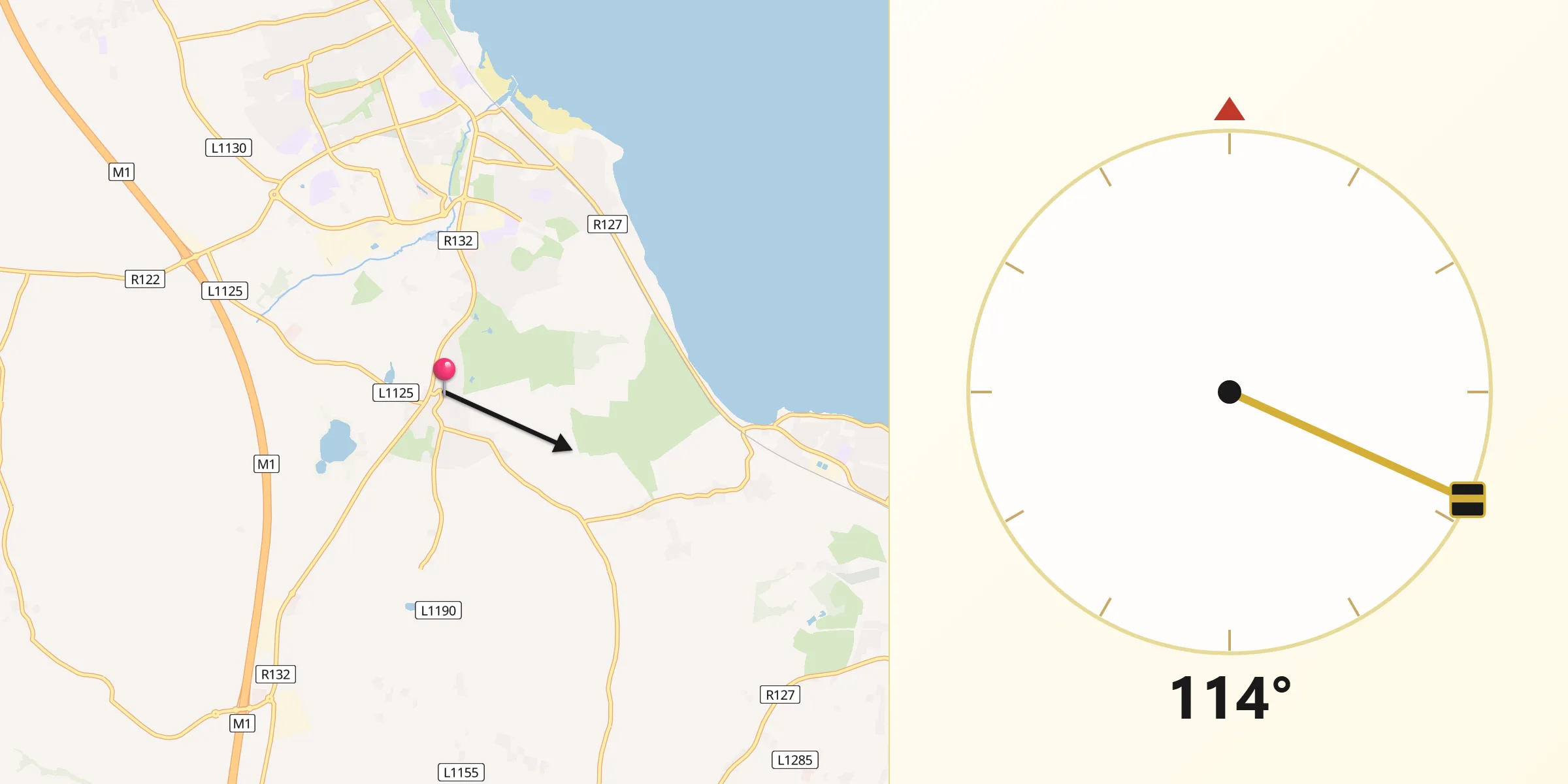 Qibla Direction from Balrothery