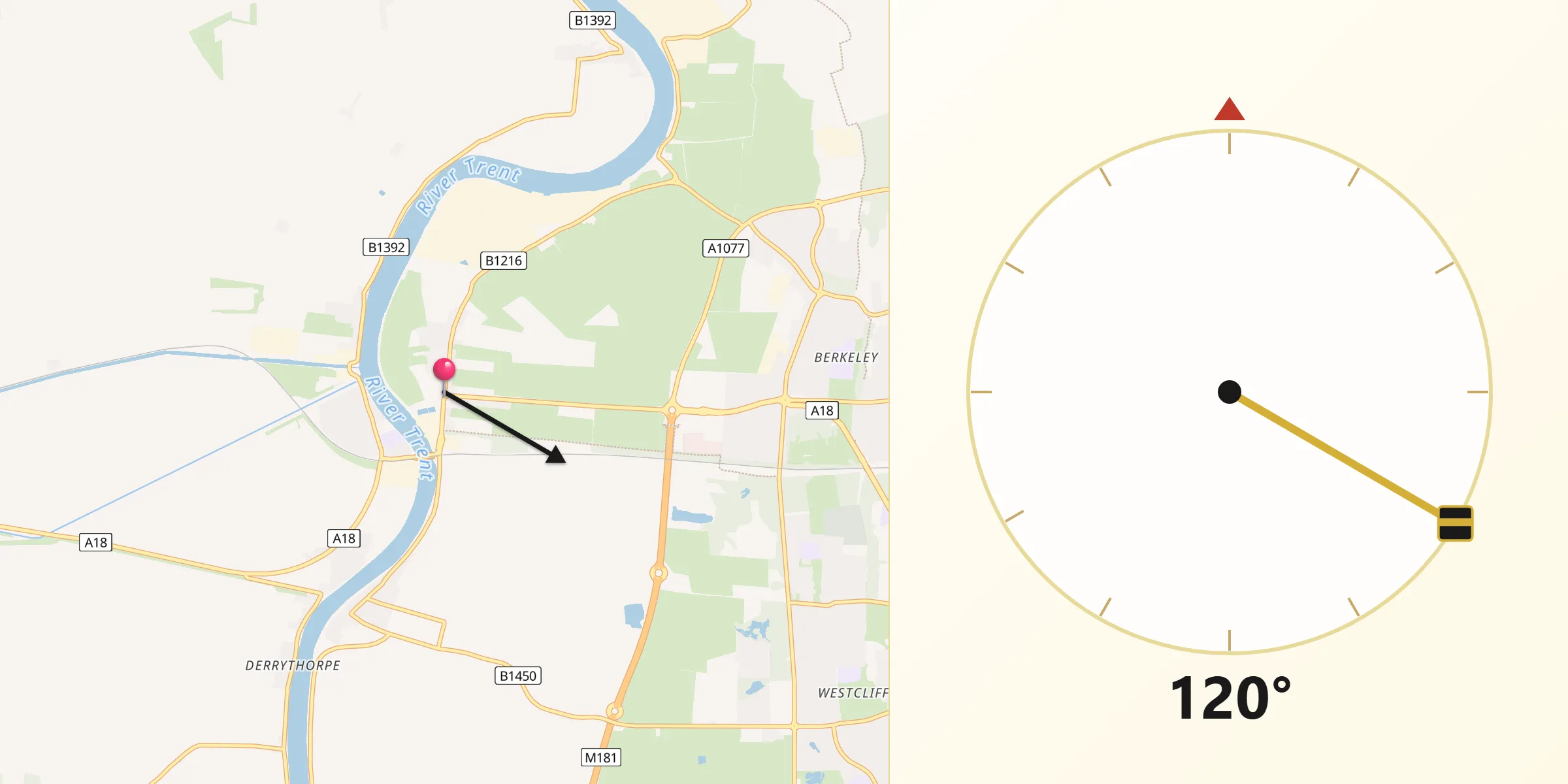 Qibla Direction from Gunness