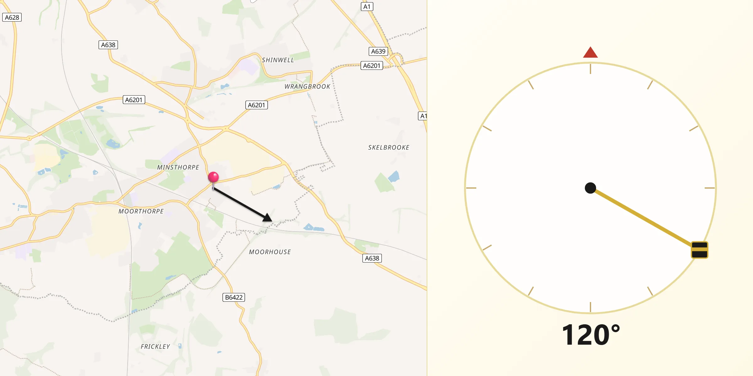 Qibla Direction from South Elmsall