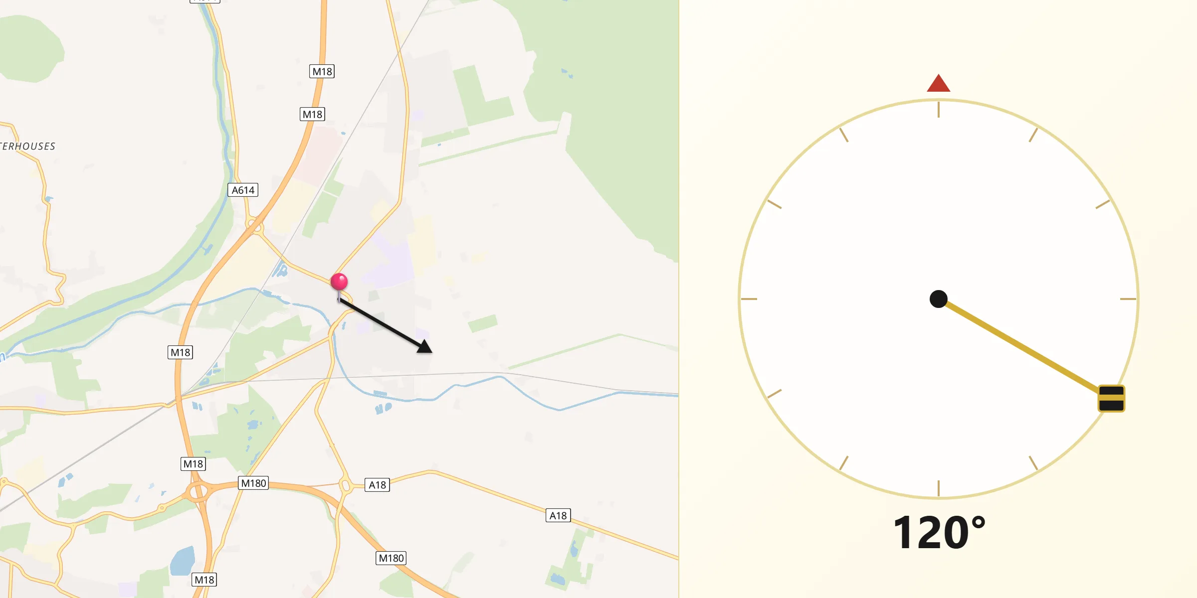 Qibla Direction from Thorne