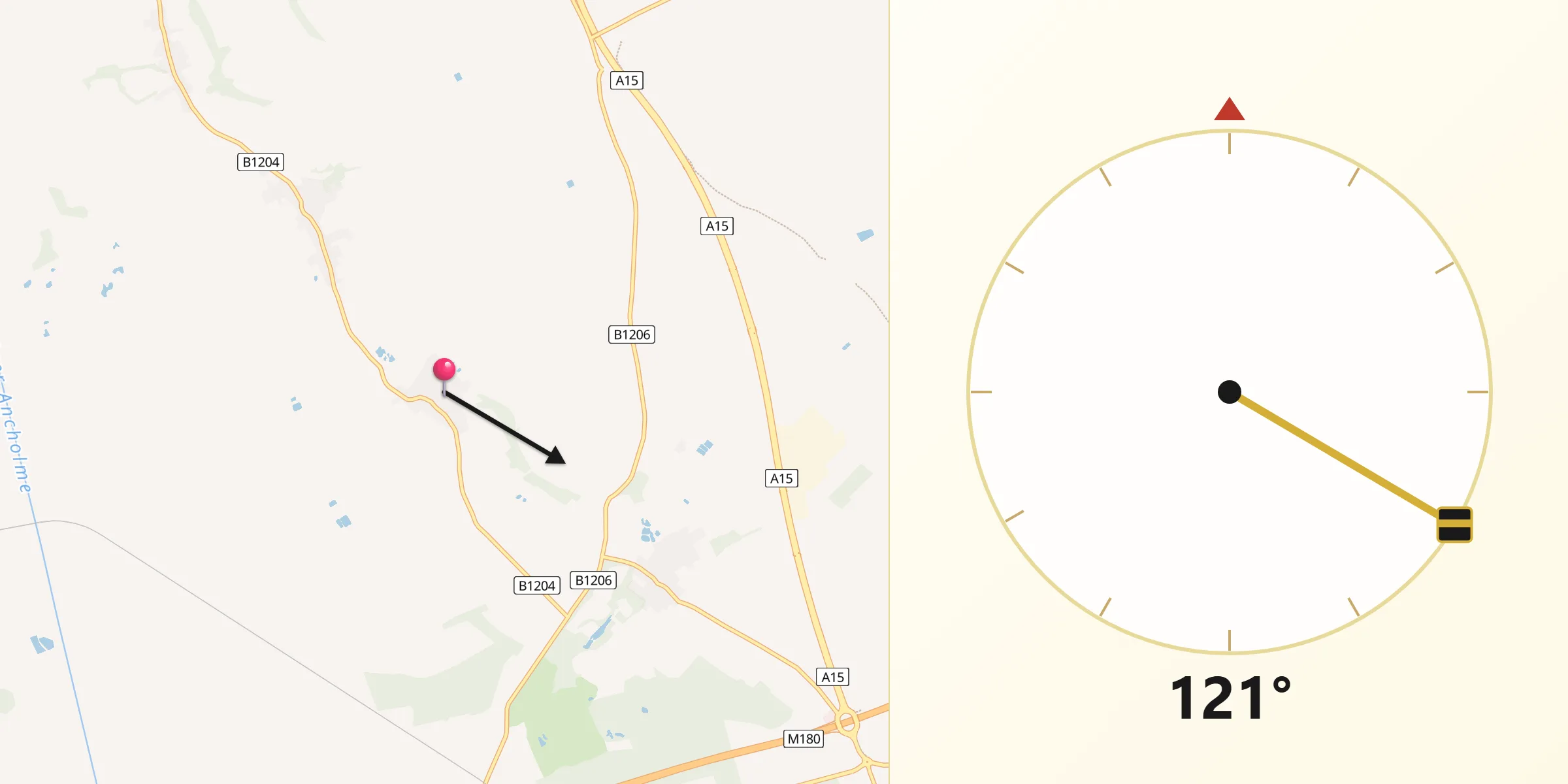 Qibla Direction from Worlaby