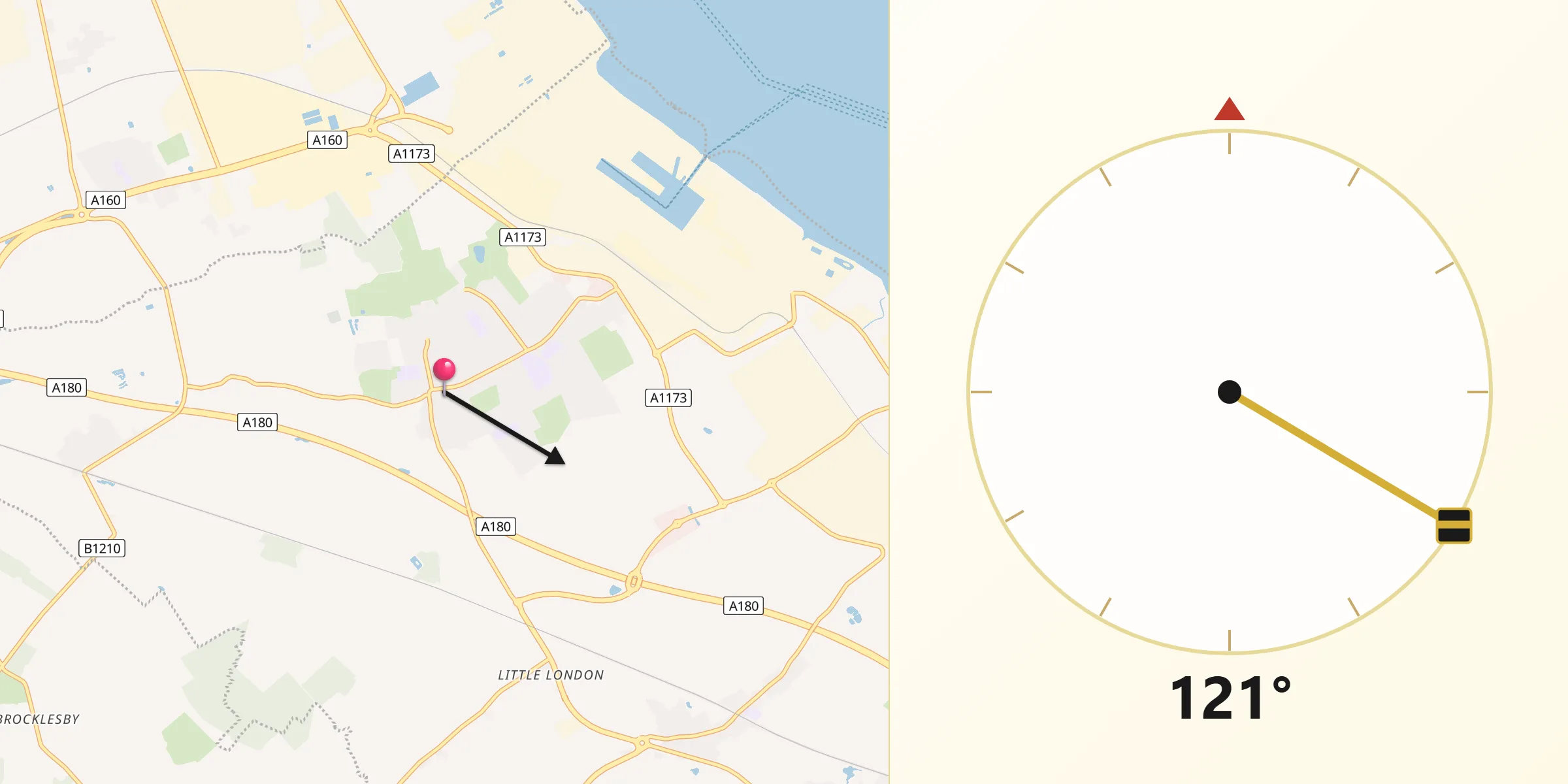 Qibla Direction from Immingham