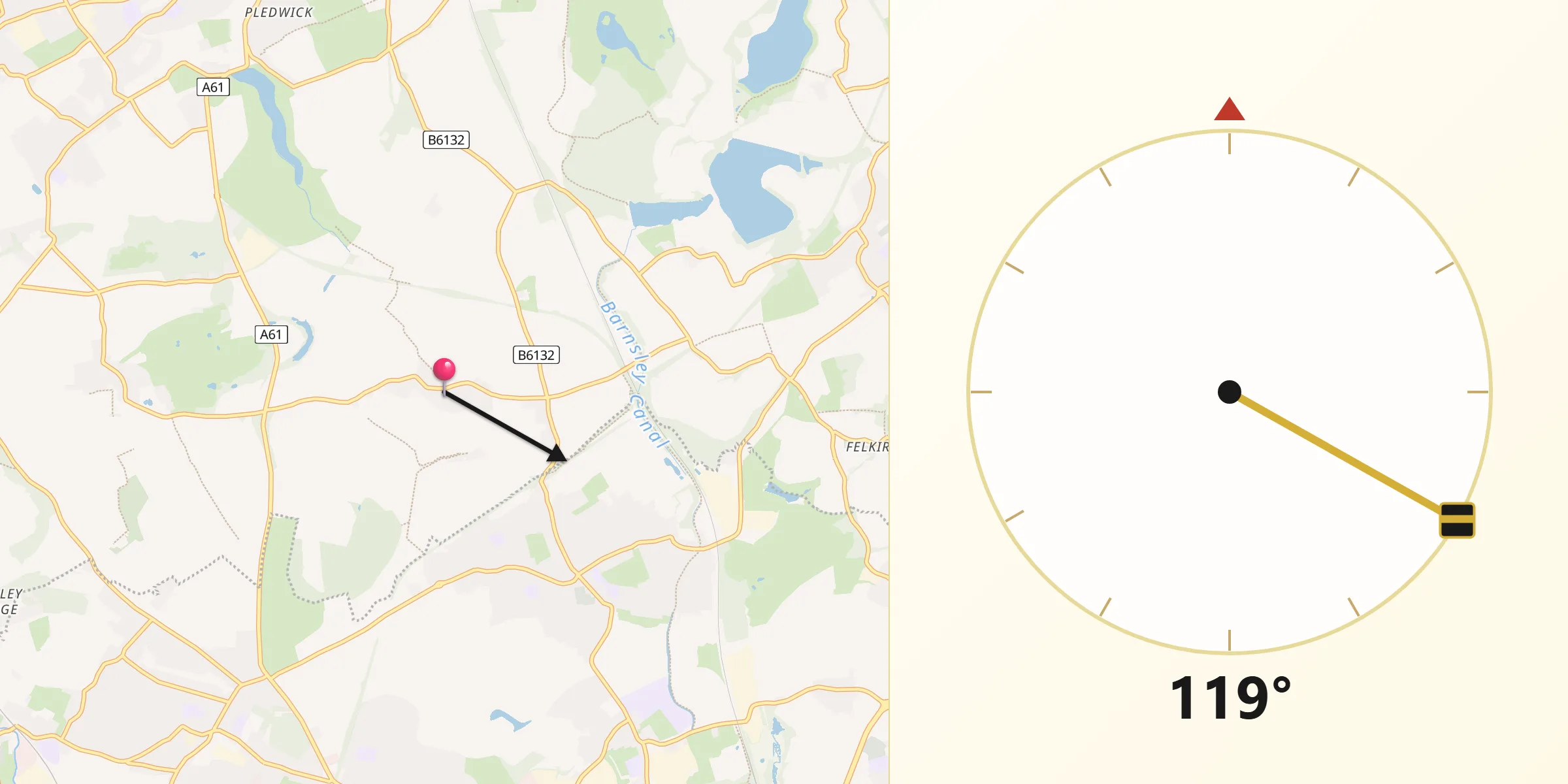 Qibla Direction from Notton