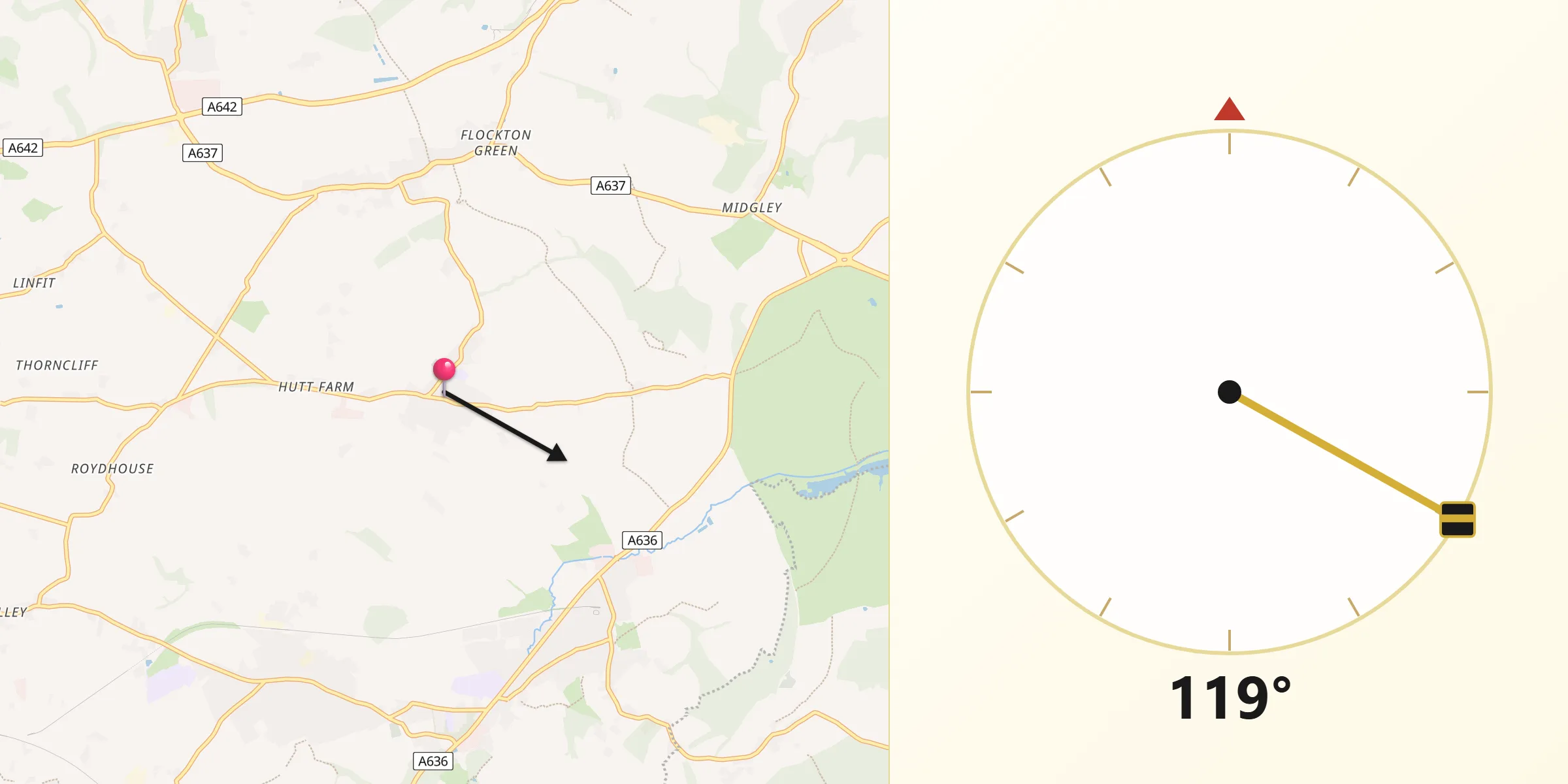 Qibla Direction from Emley