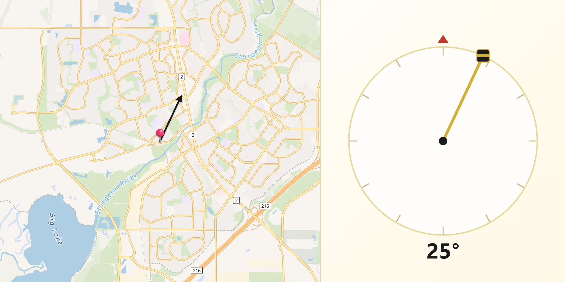 Qibla Direction from St. Albert