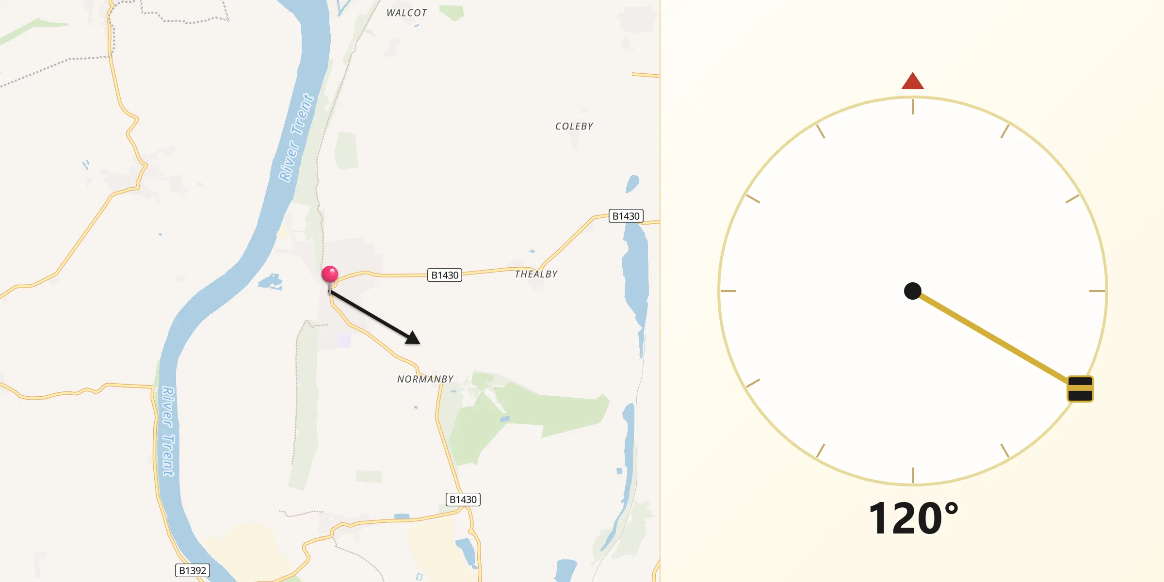 Qibla Direction from Burton upon Stather