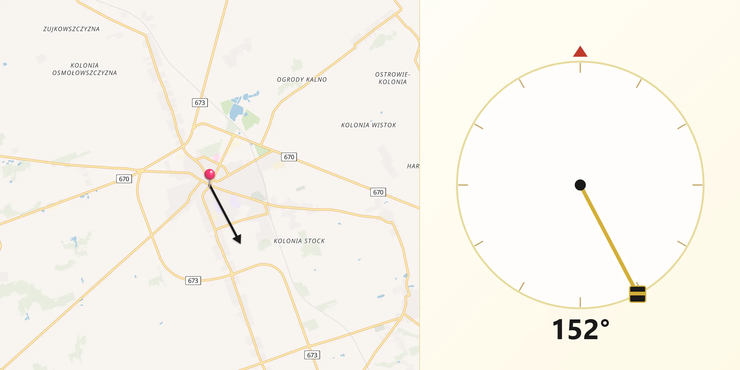 Kierunek Qibla z Dąbrowa Białostocka