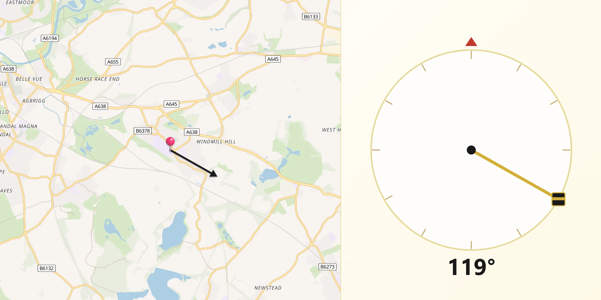 Qibla Direction from Crofton