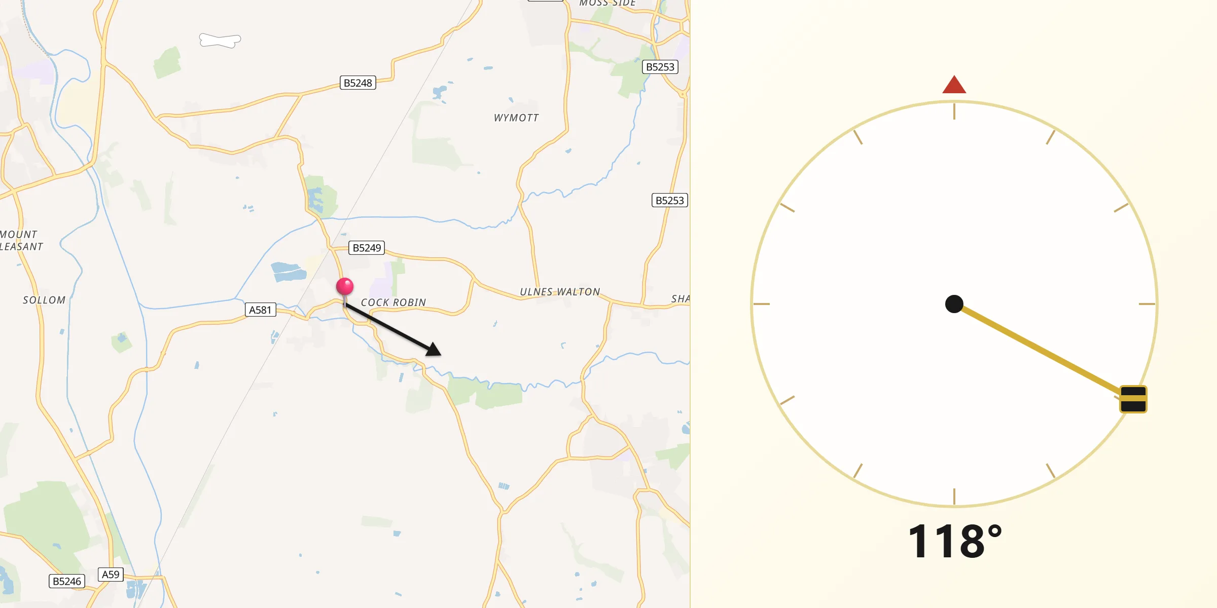 Qibla Direction from Croston