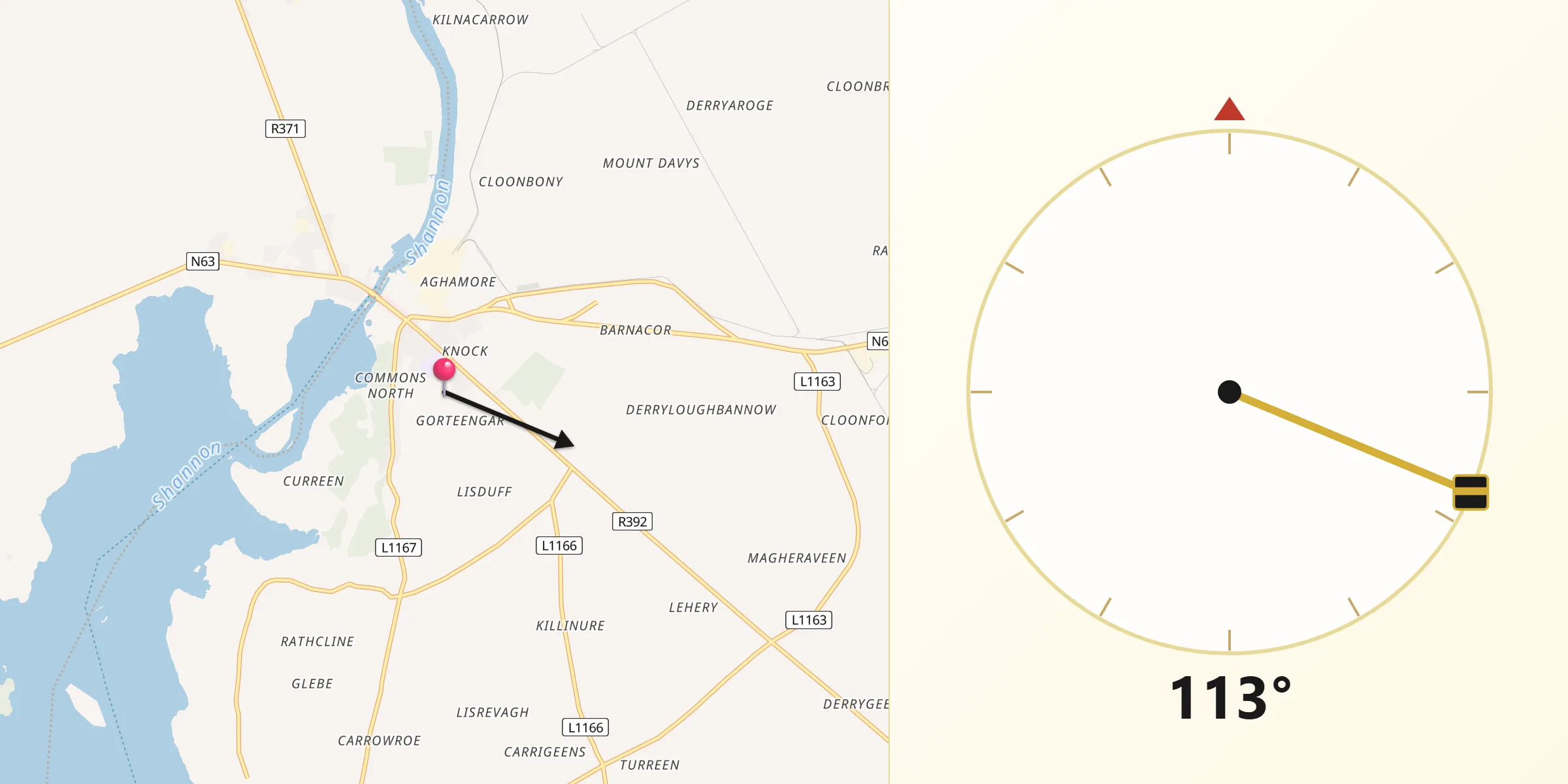 Qibla Direction from Lanesborough
