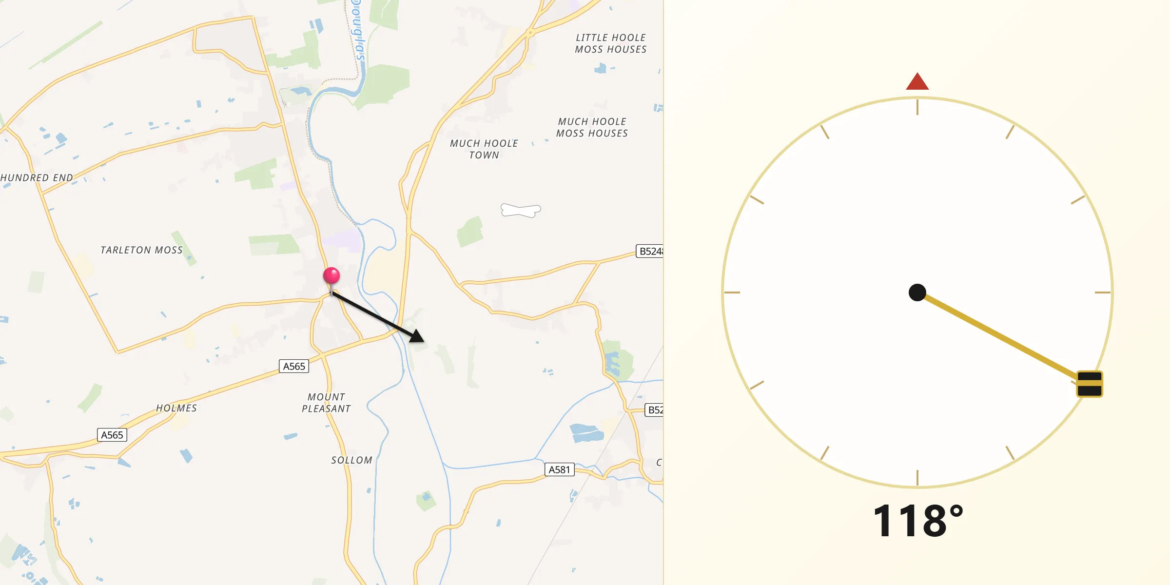 Qibla Direction from Tarleton