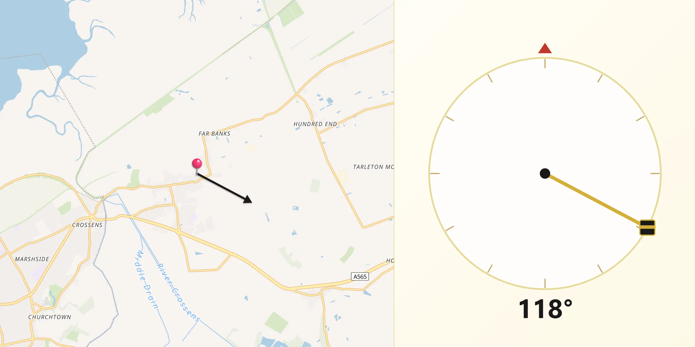 Qibla Direction from Banks
