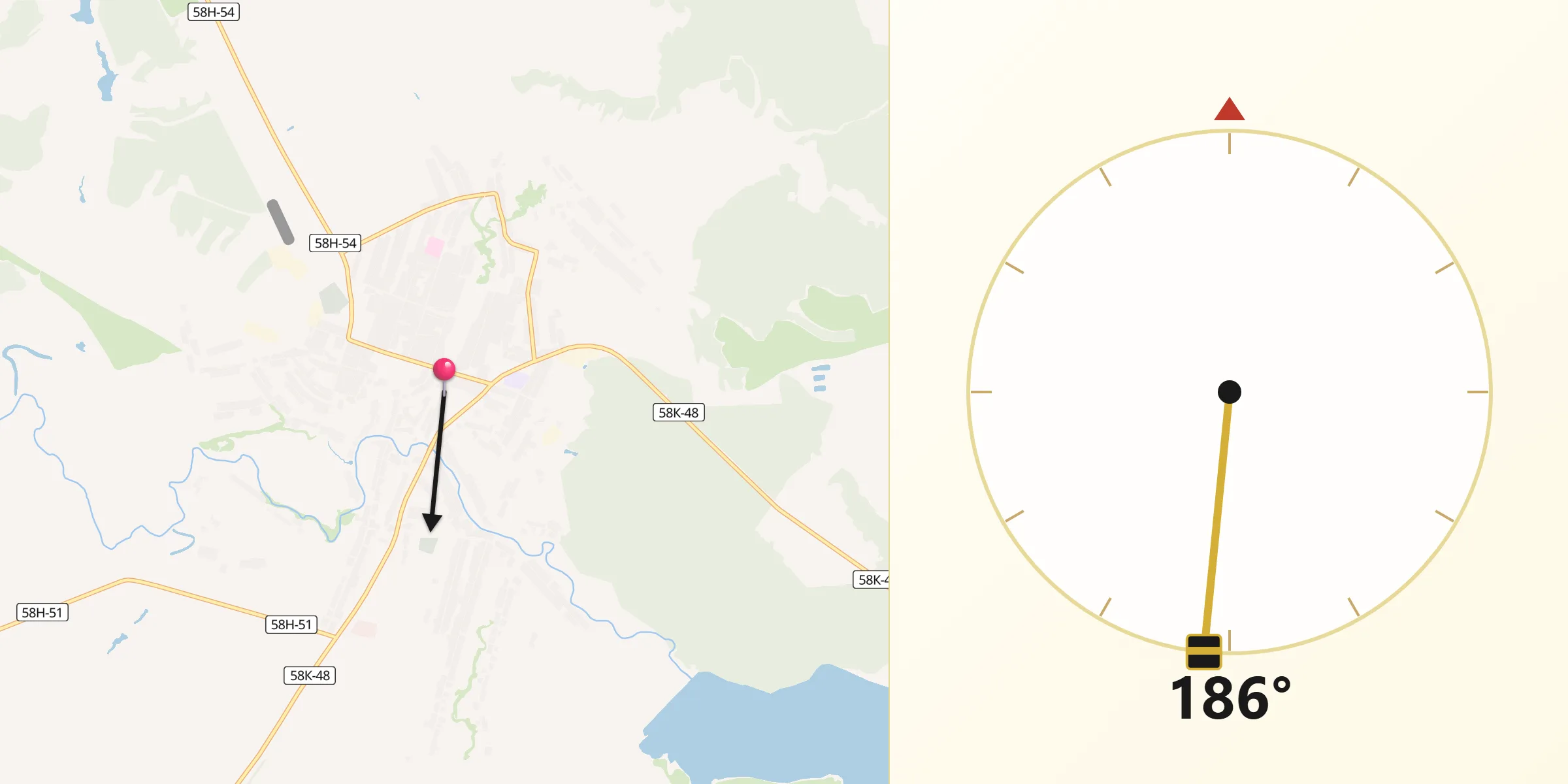 Направление Киблы из Vadinsk