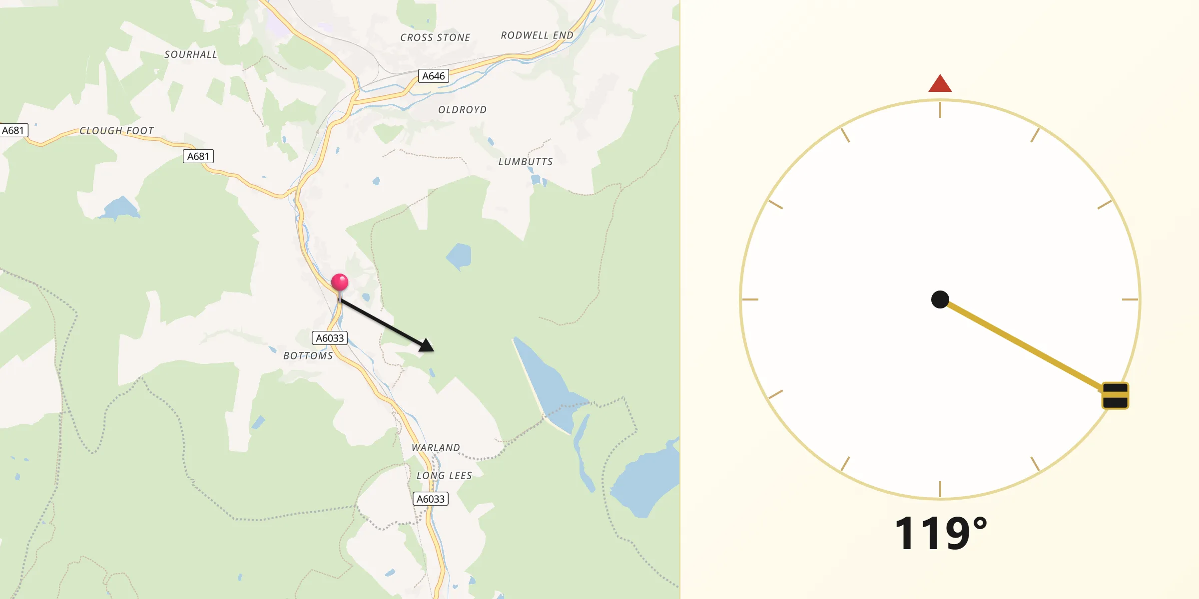 Qibla Direction from Walsden