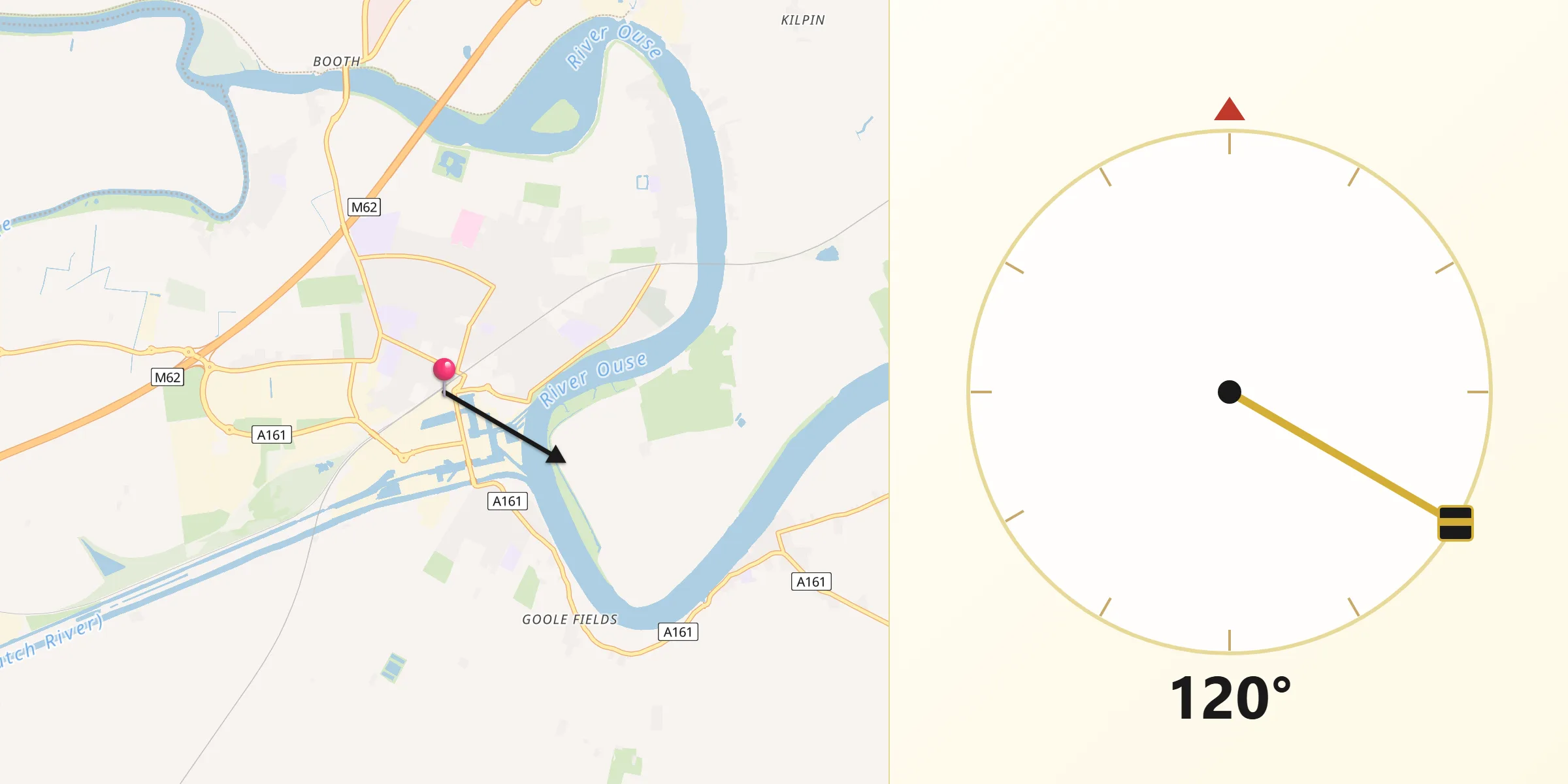 Qibla Direction from Goole