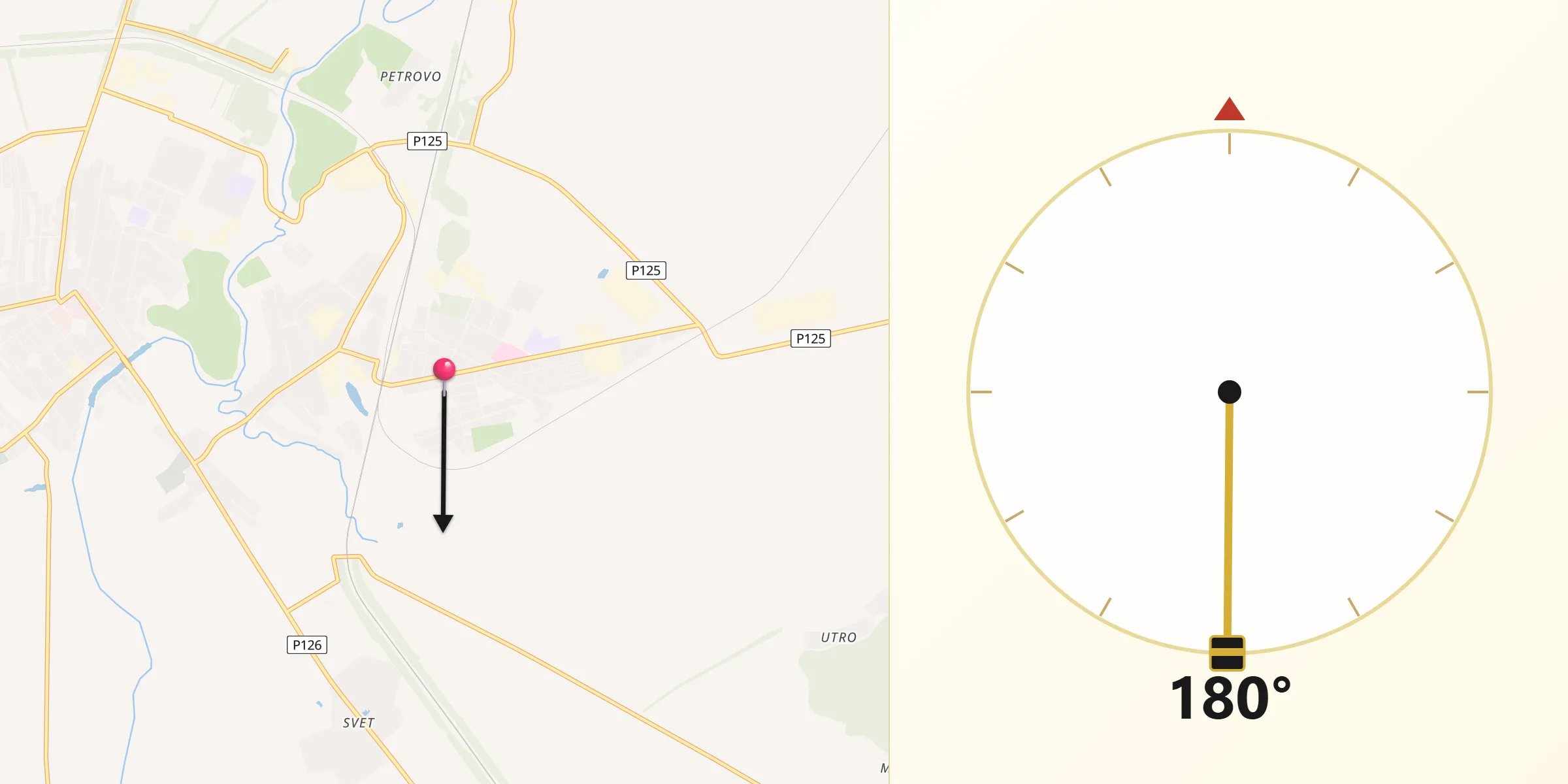 Направление Киблы из Ряжск