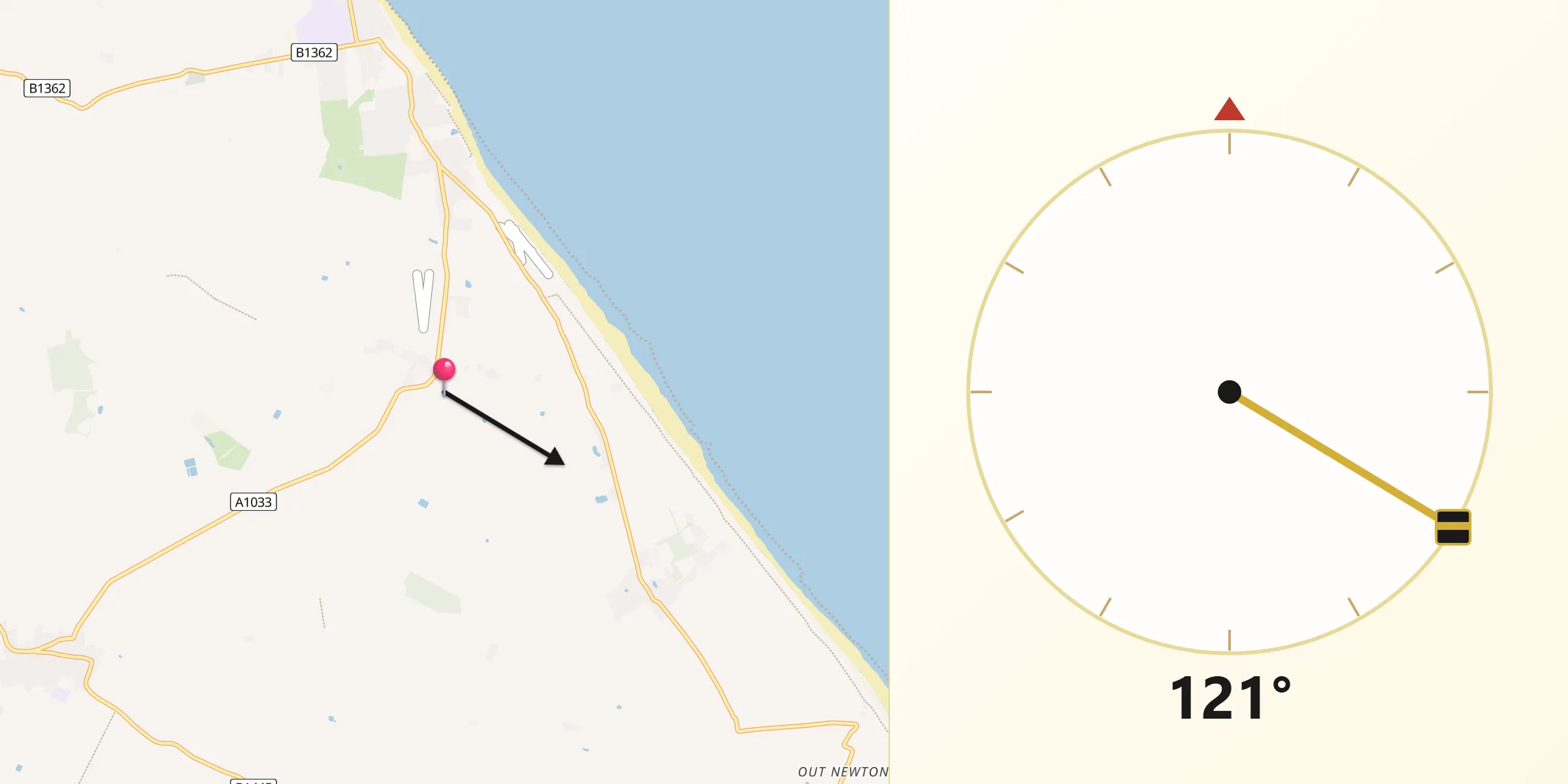 Qibla Direction from Hollym