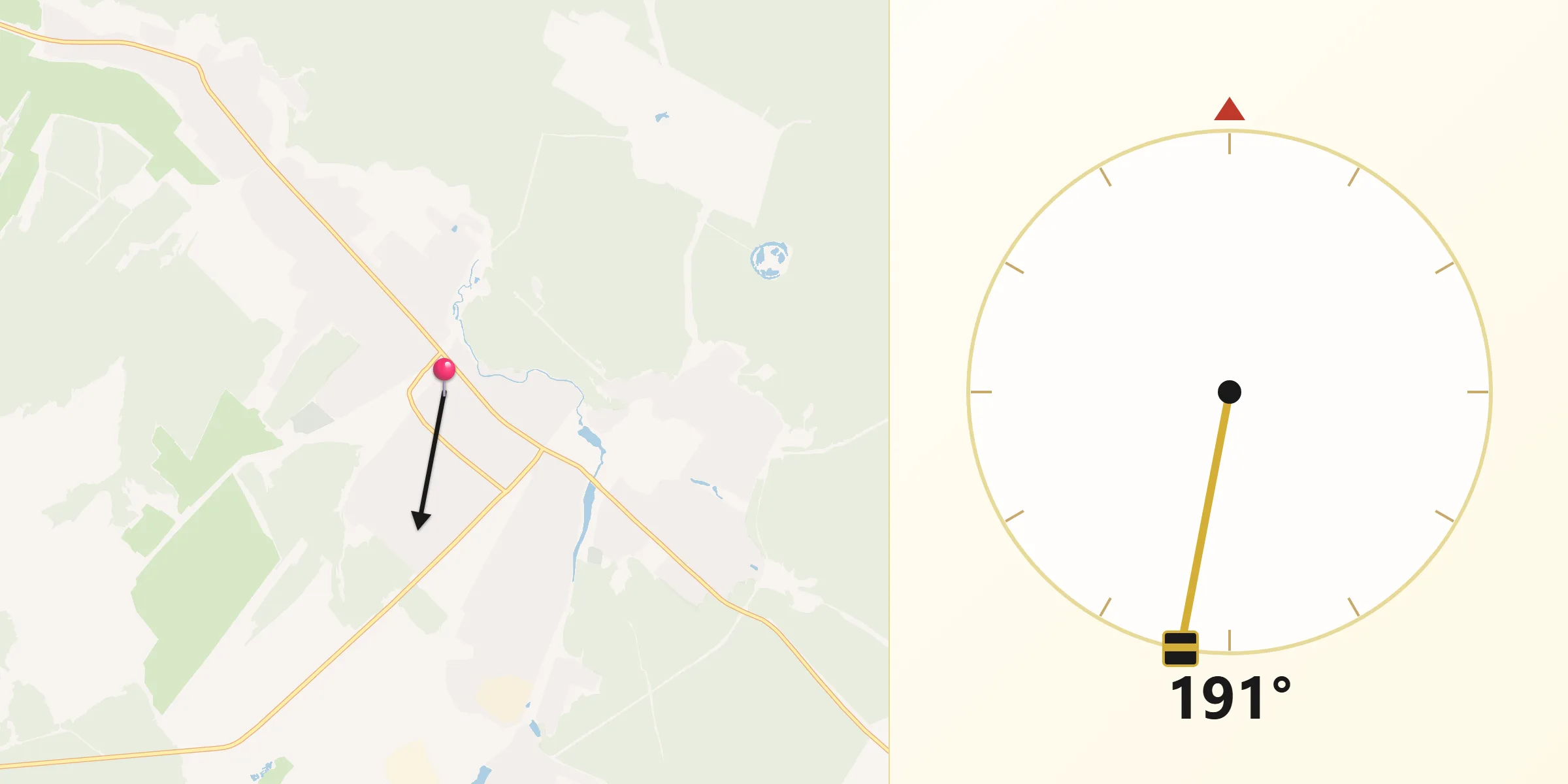 Направление Киблы из Никольск