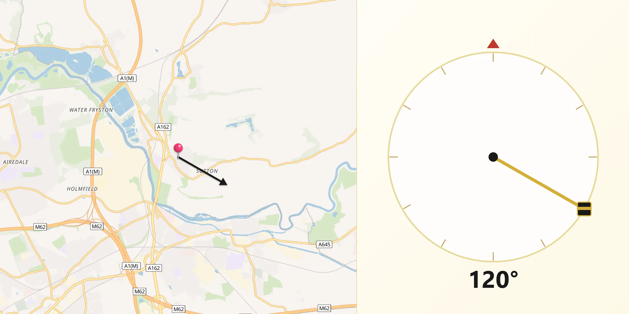 Qibla Direction from Byram