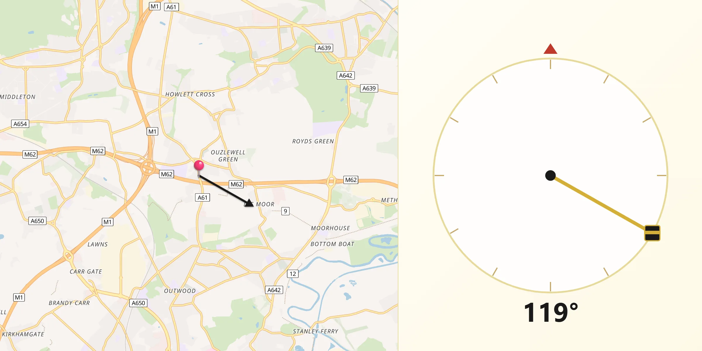 Qibla Direction from Lofthouse