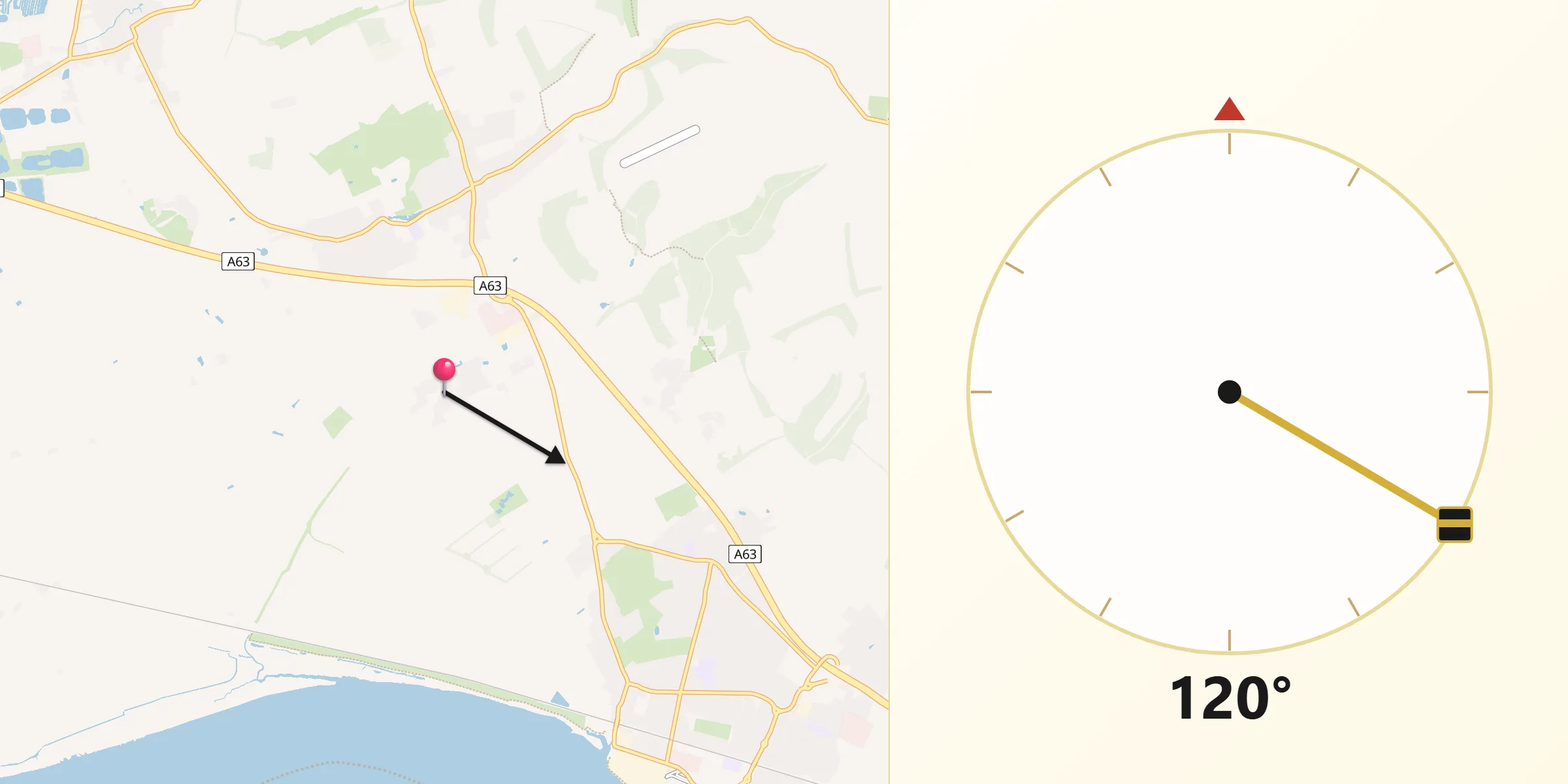 Qibla Direction from Ellerker