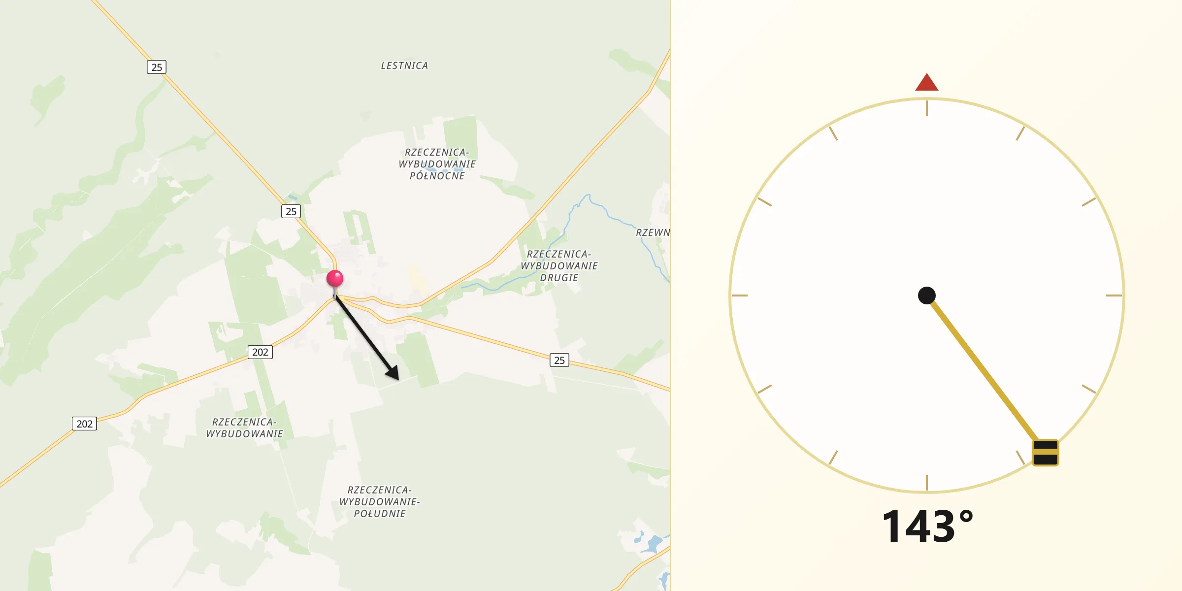 Kierunek Qibla z Rzeczenica