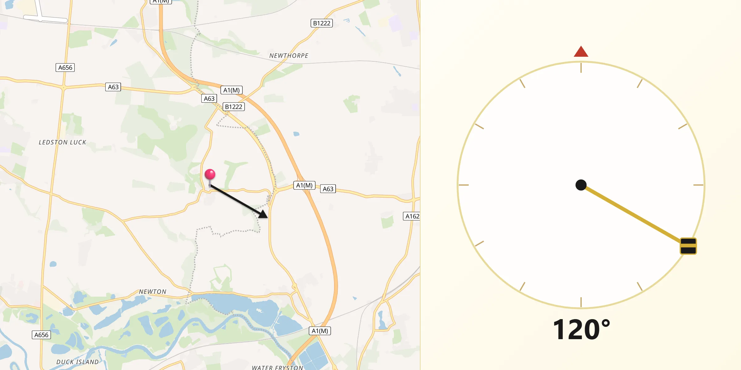 Qibla Direction from Ledsham