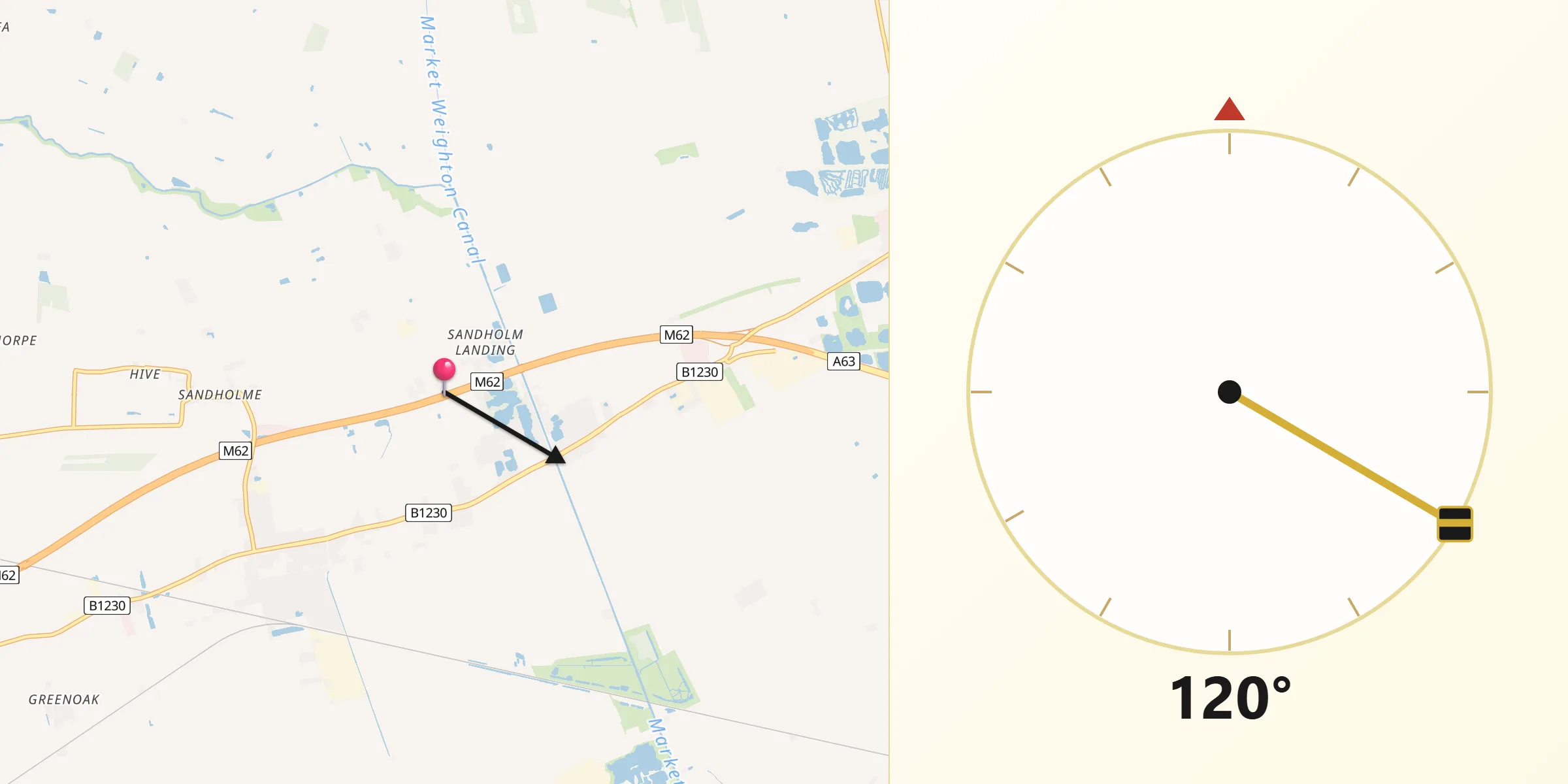 Qibla Direction from Scalby