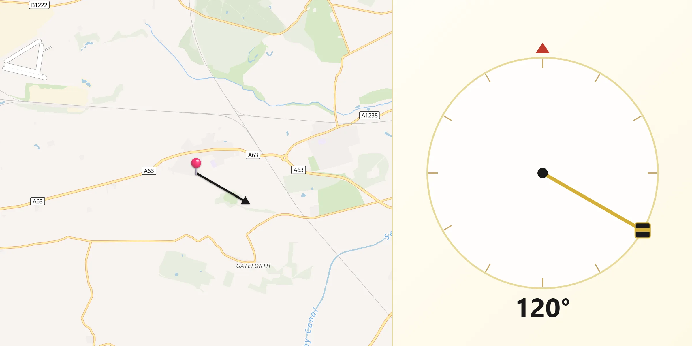 Qibla Direction from Hambleton