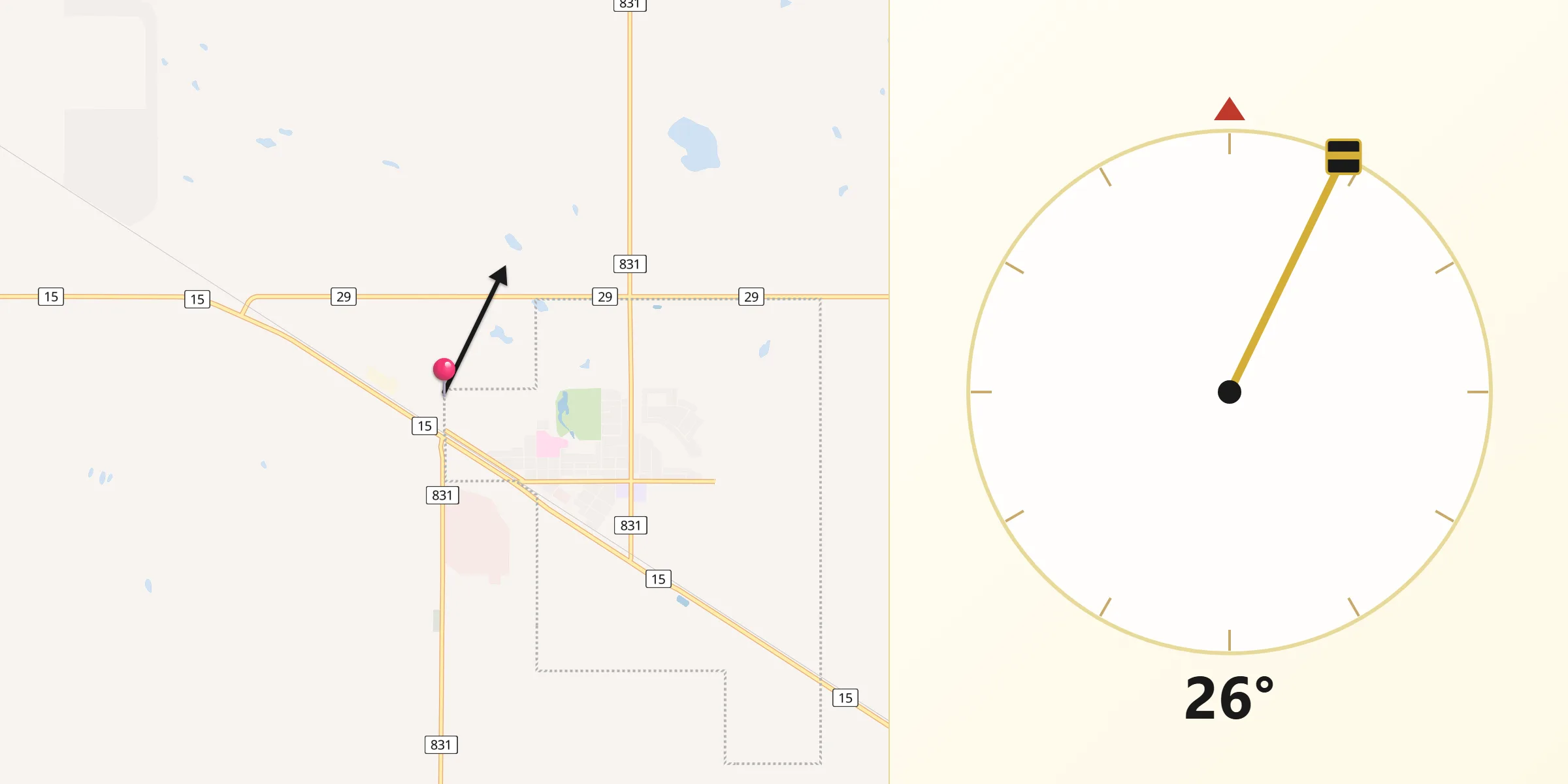 Qibla Direction from Lamont