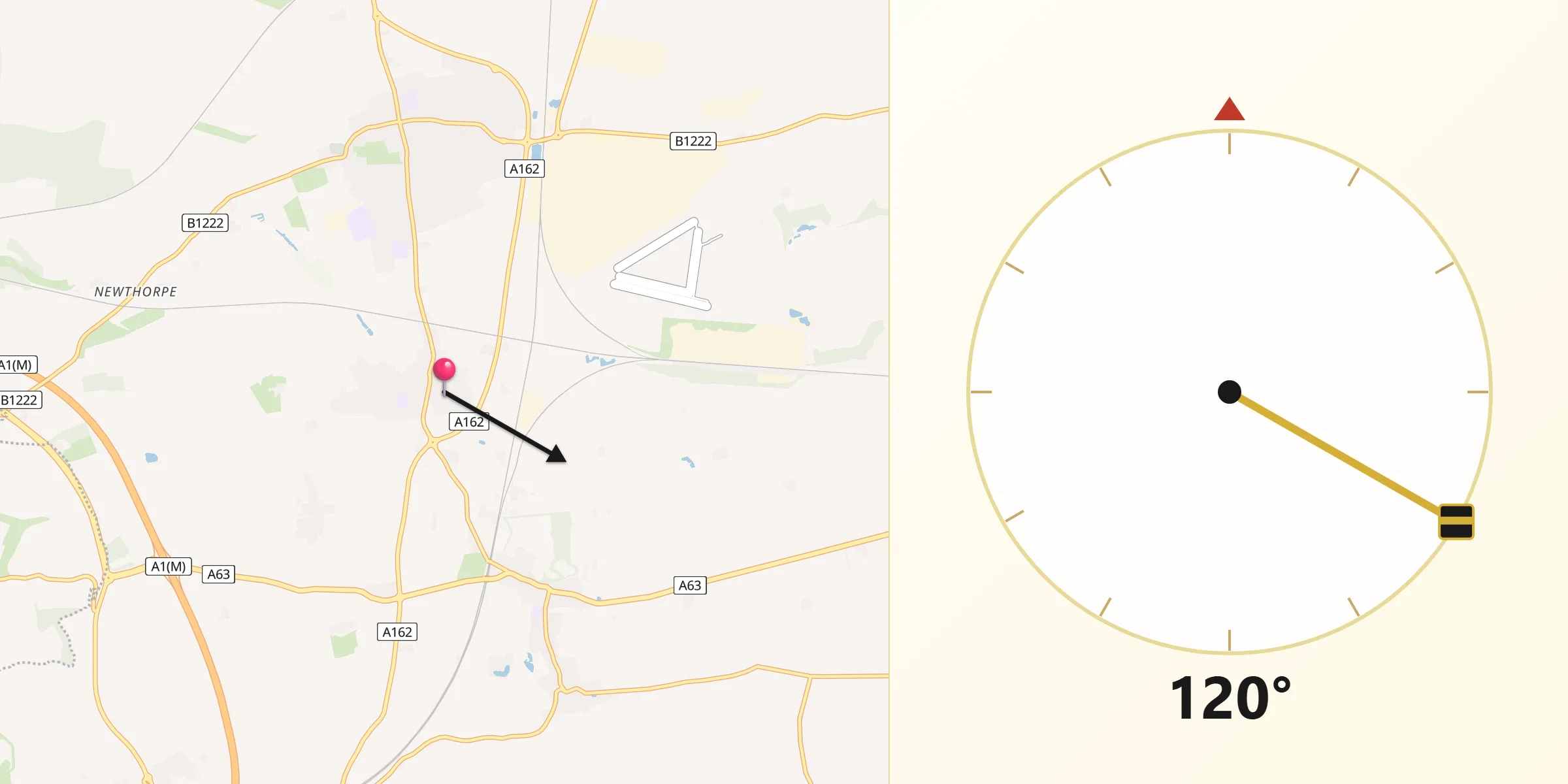 Qibla Direction from South Milford