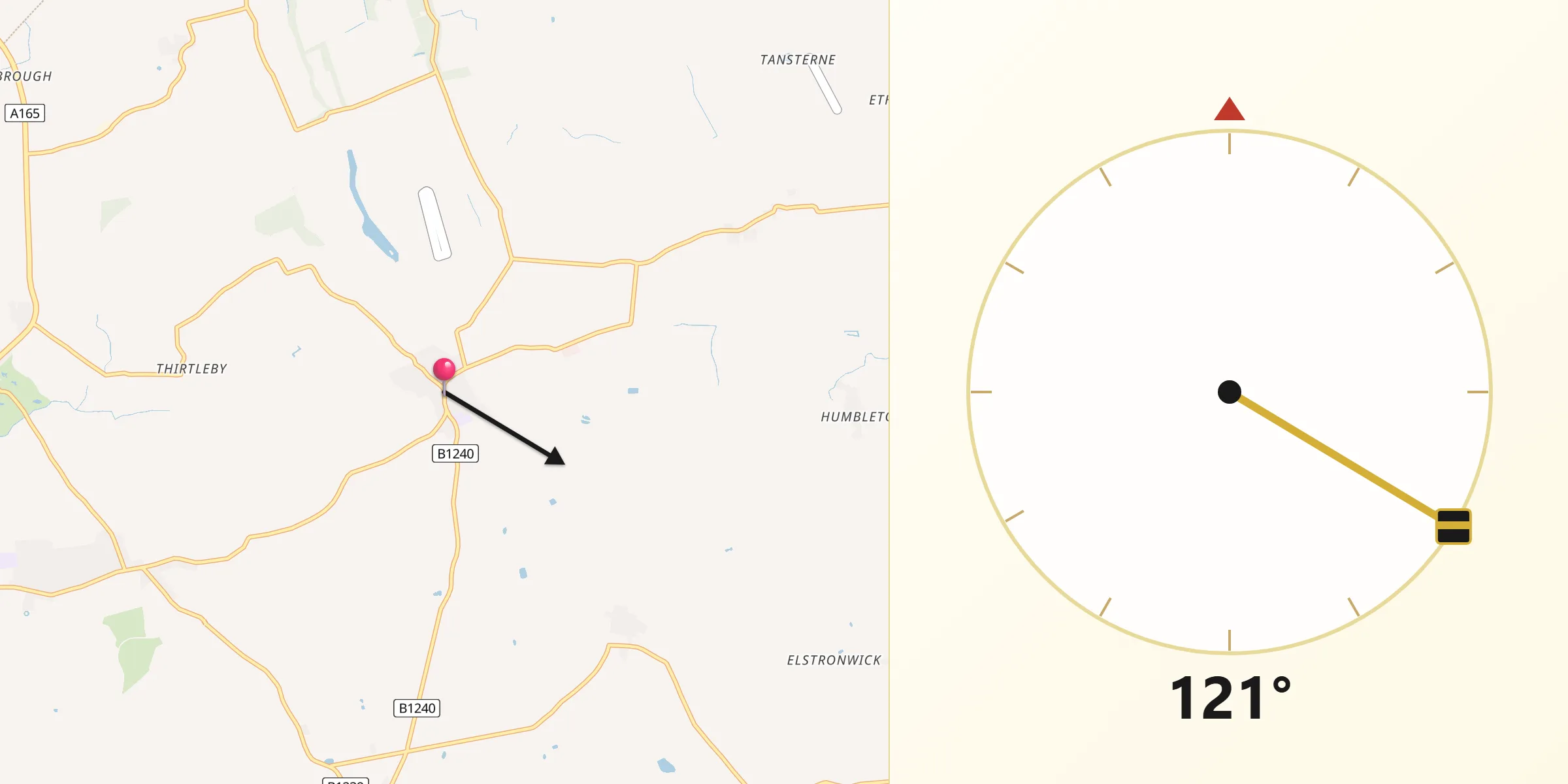 Qibla Direction from Sproatley