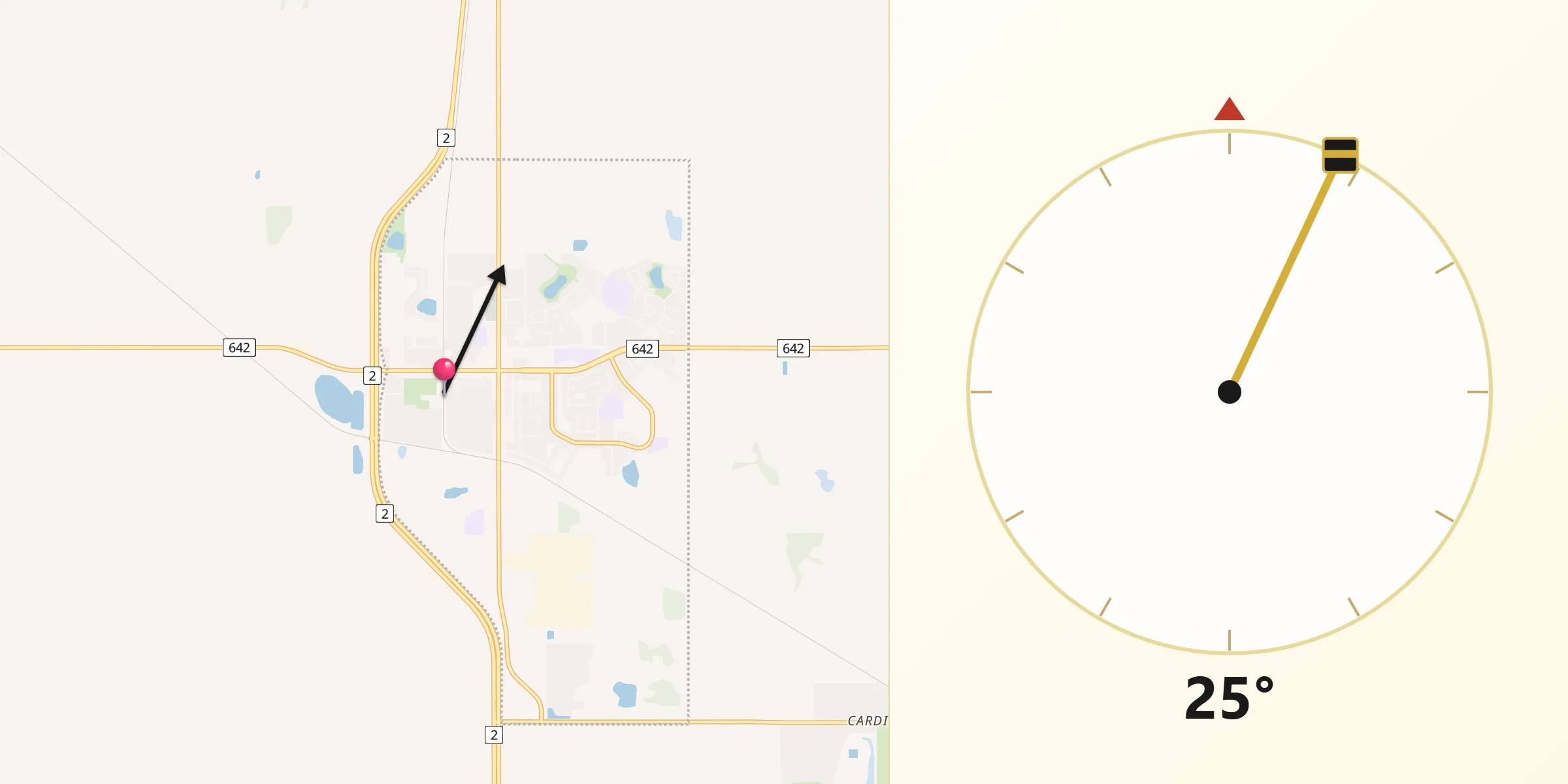 Qibla Direction from Morinville