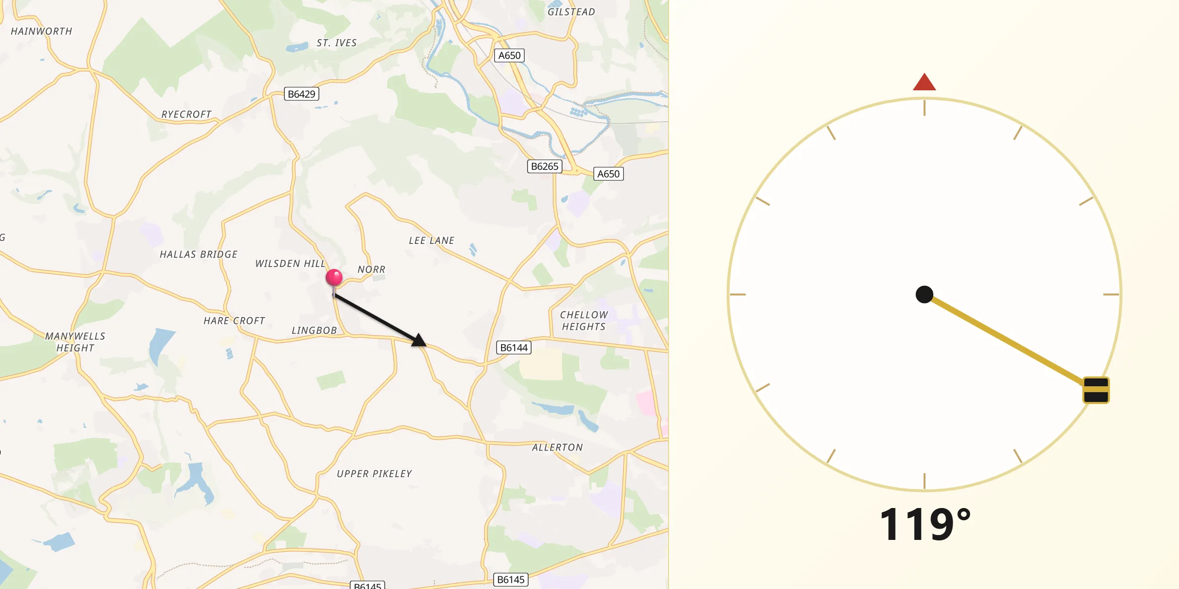 Qibla Direction from Wilsden