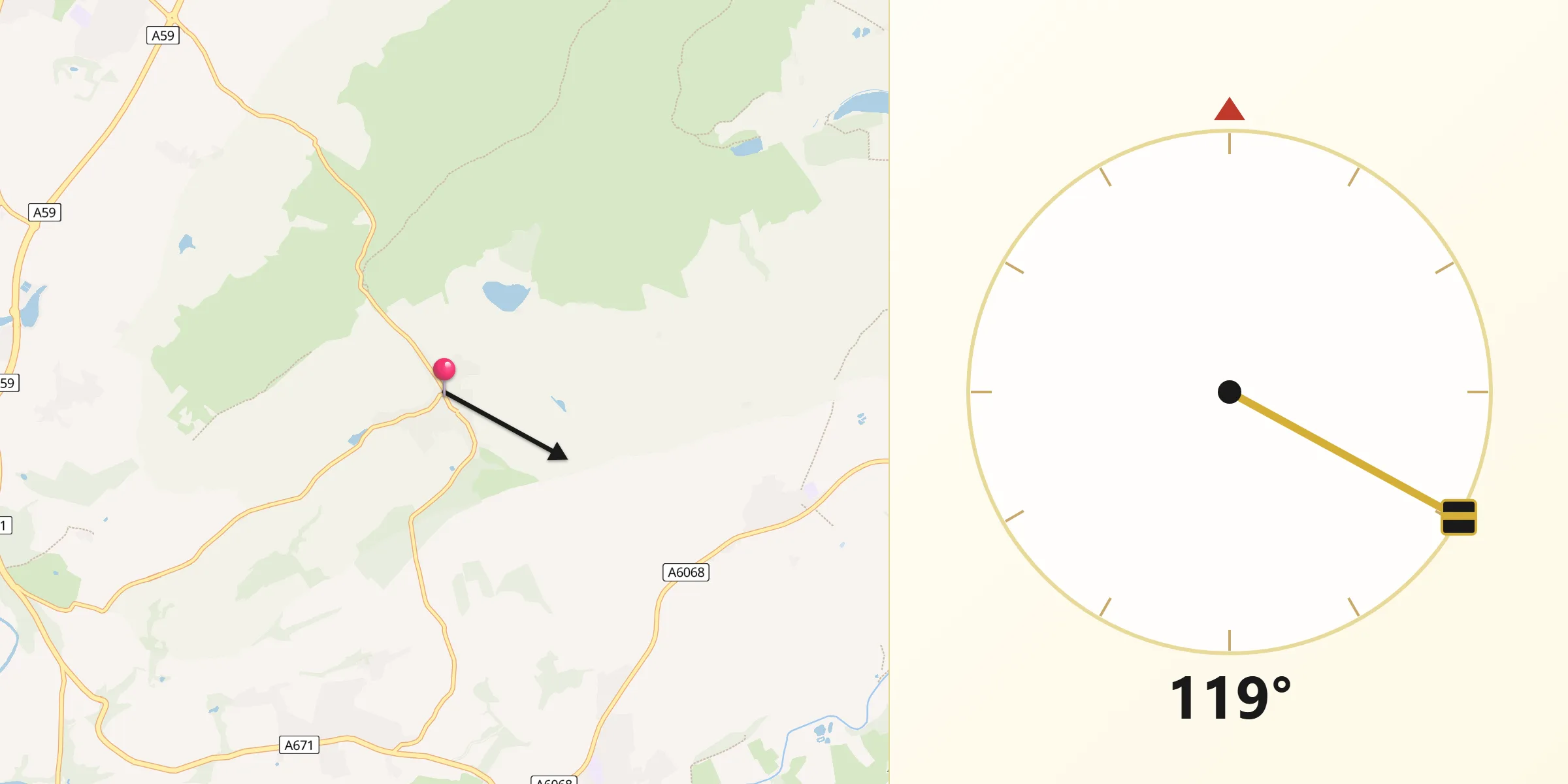 Qibla Direction from Sabden