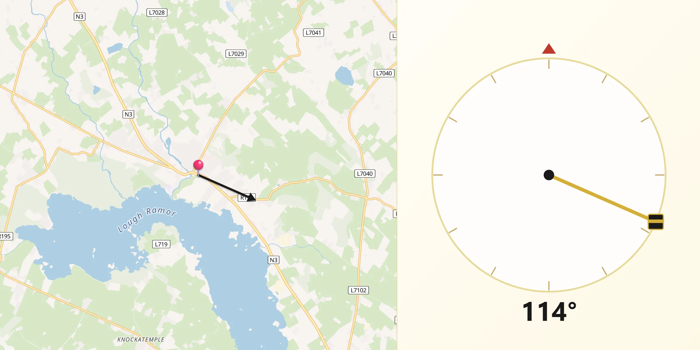 Qibla Direction from Virginia