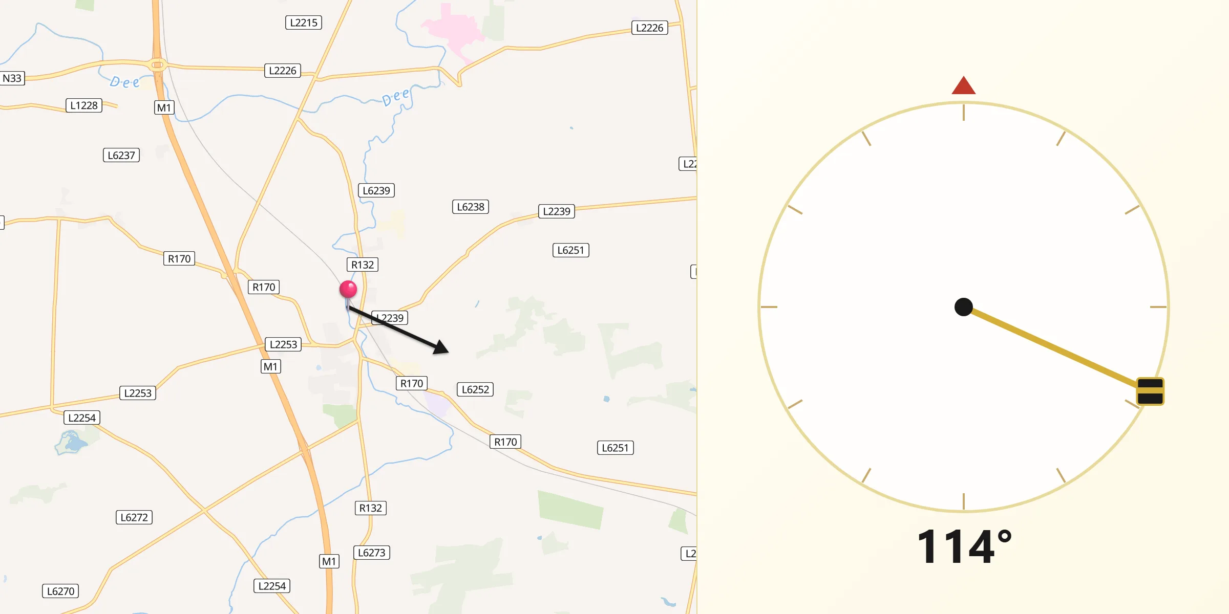 Qibla Direction from Dunleer