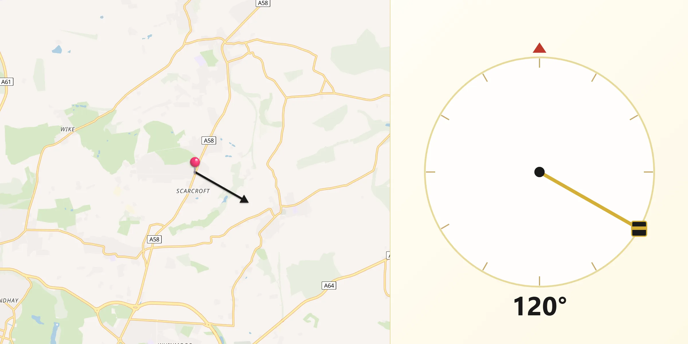 Qibla Direction from Scarcroft