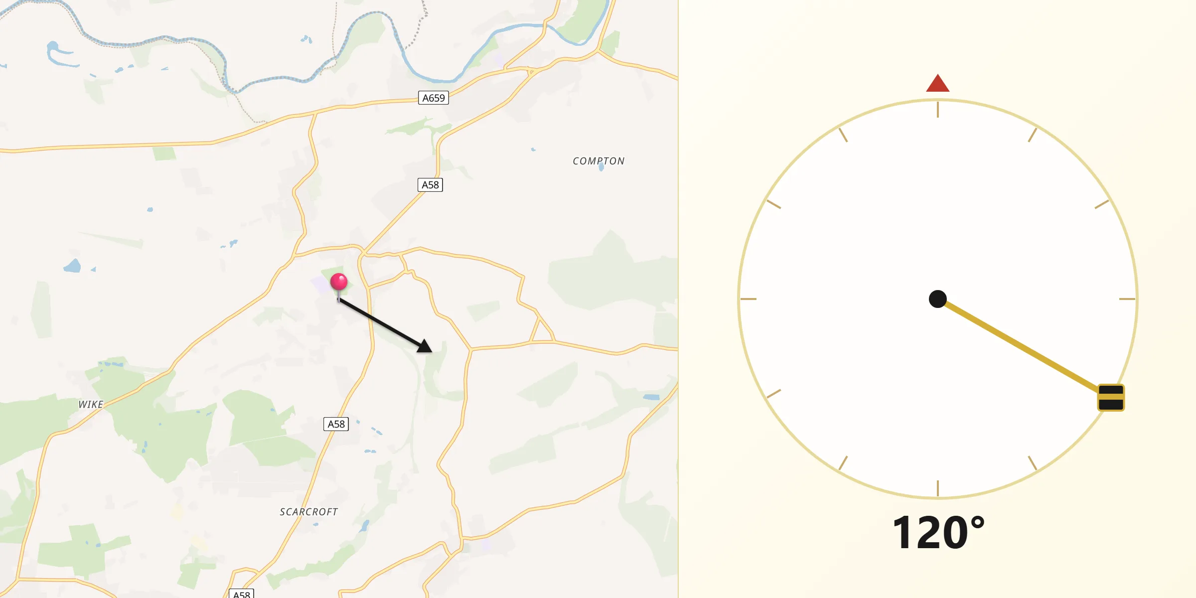 Qibla Direction from Bardsey
