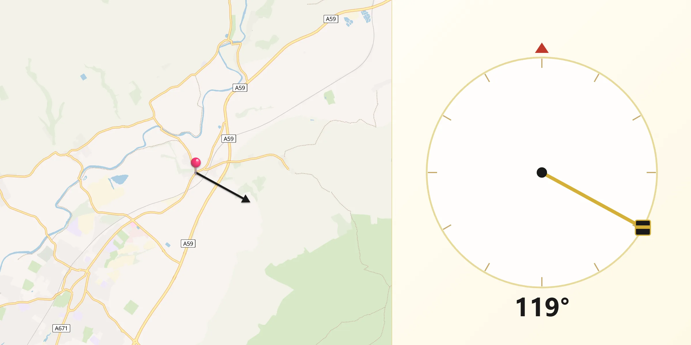 Qibla Direction from Chatburn