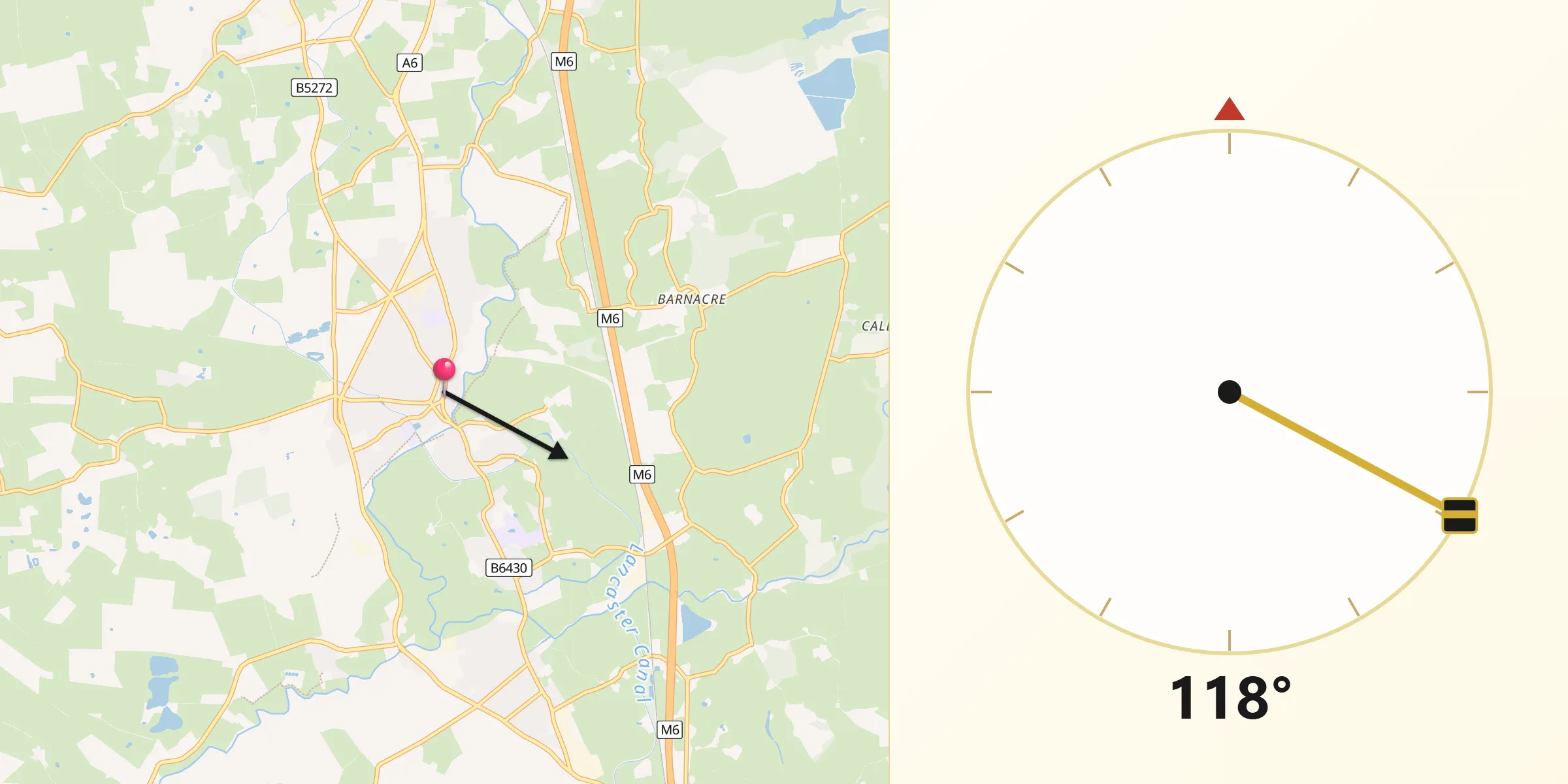 Qibla Direction from Garstang