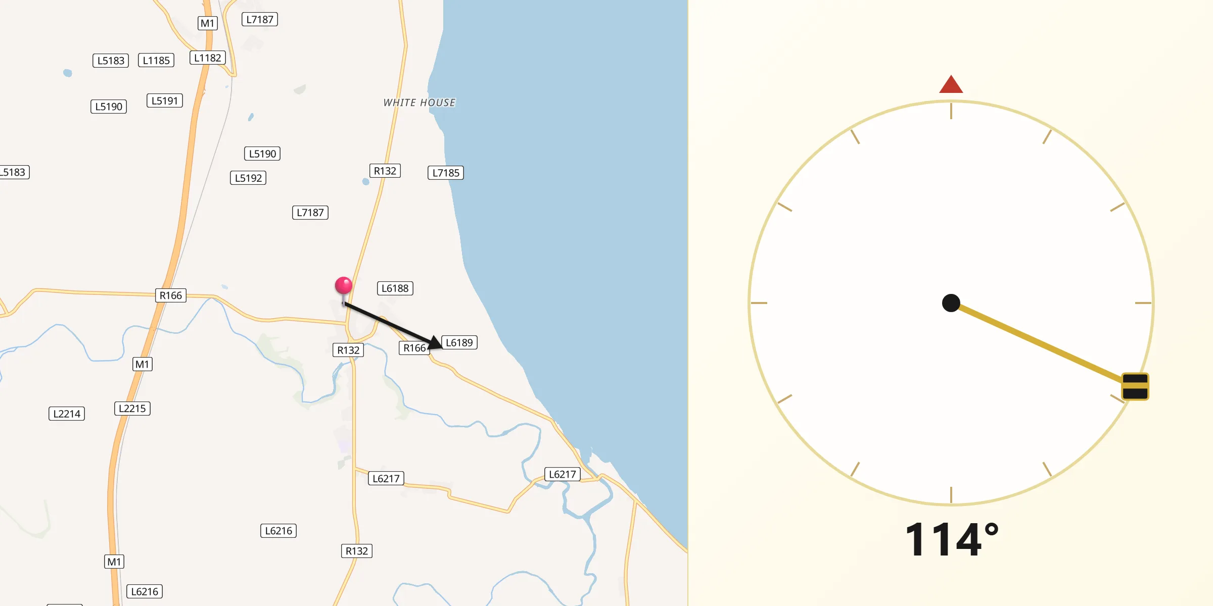 Qibla Direction from Castlebellingham