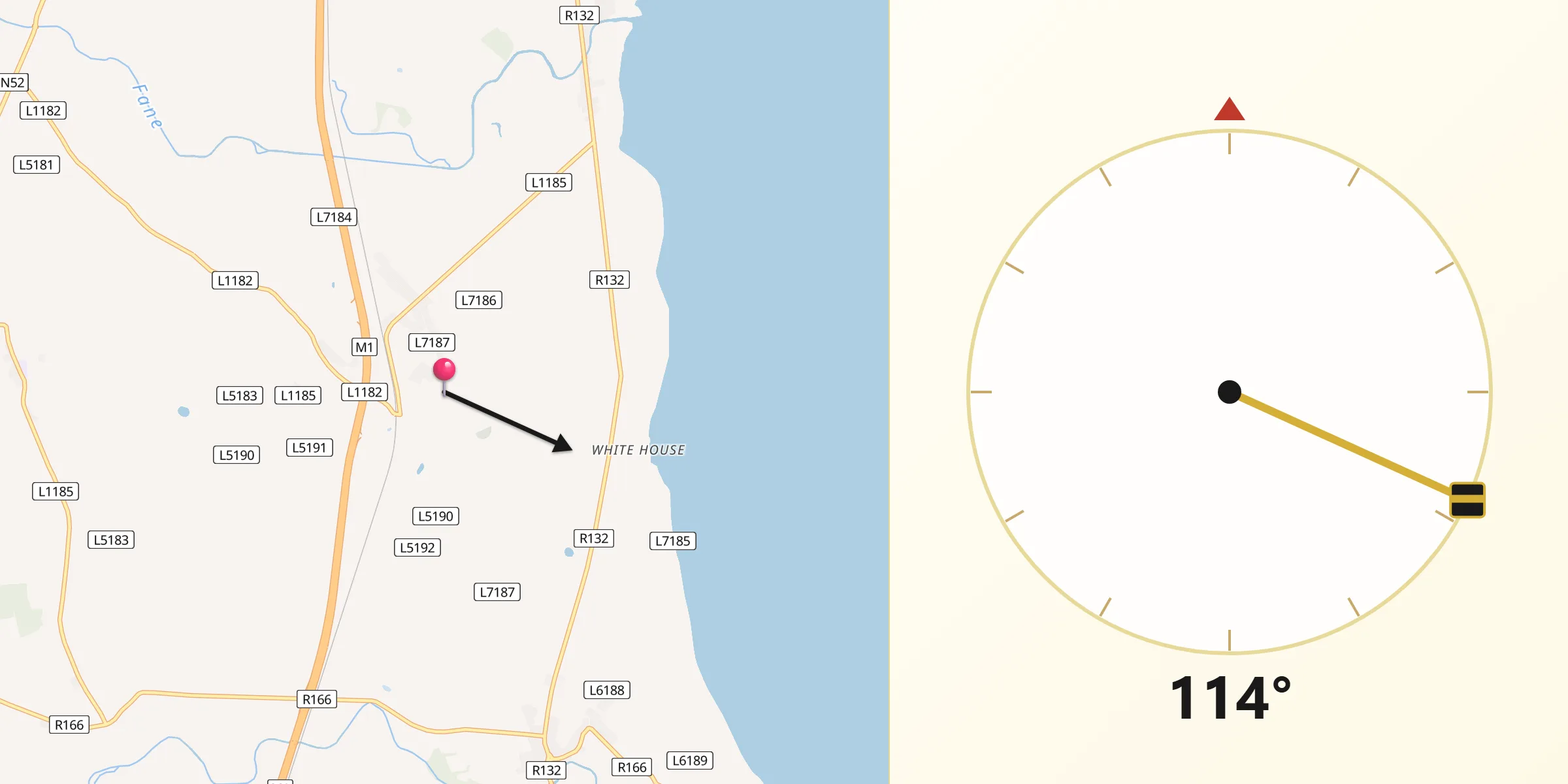 Qibla Direction from Dromiskin
