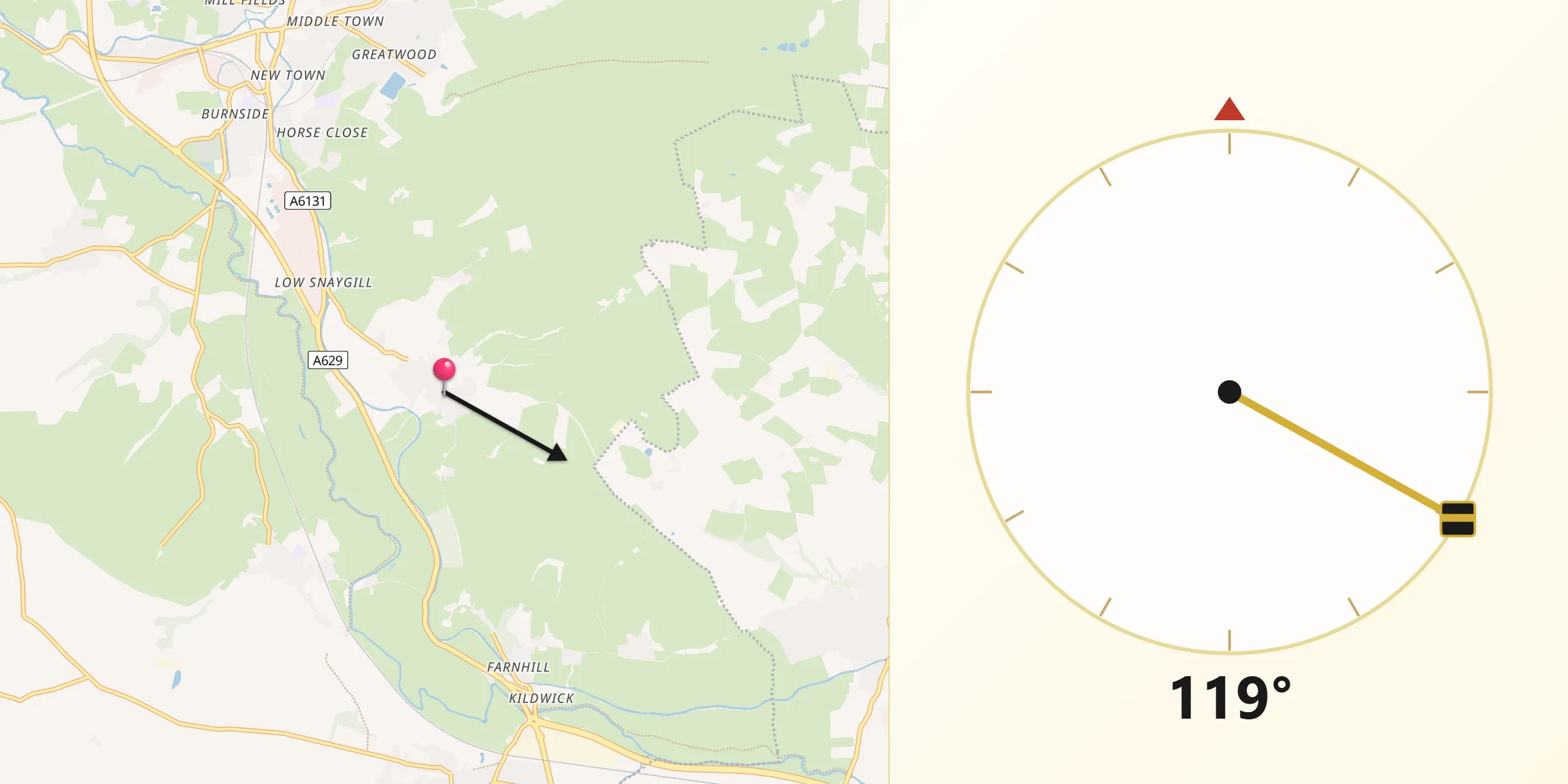 Qibla Direction from Low Bradley