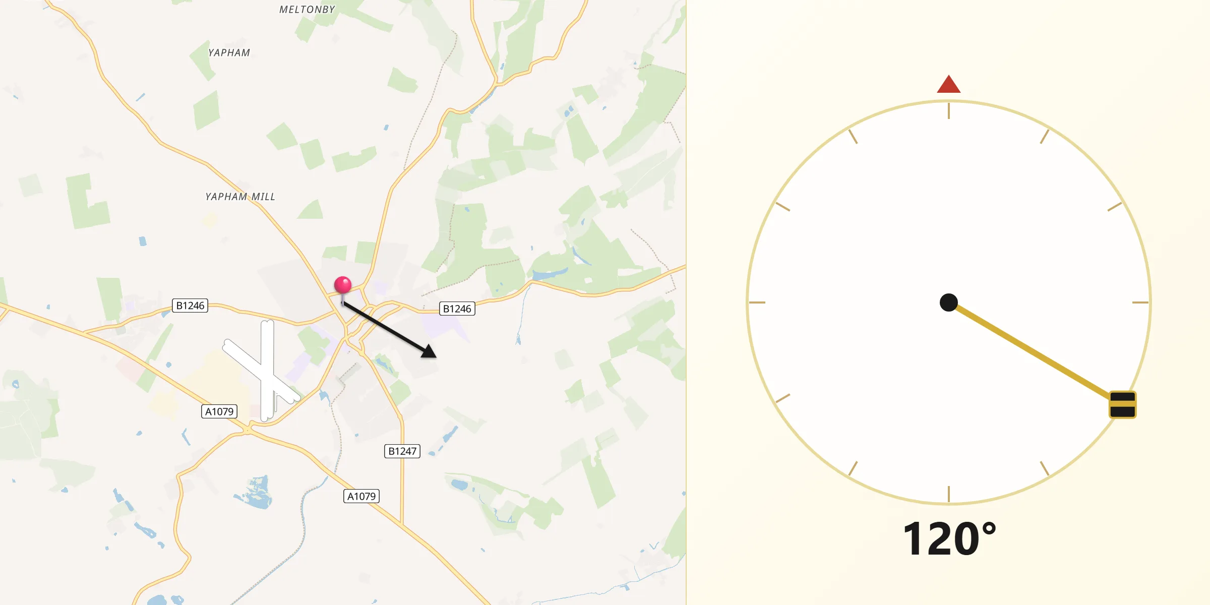 Qibla Direction from Pocklington