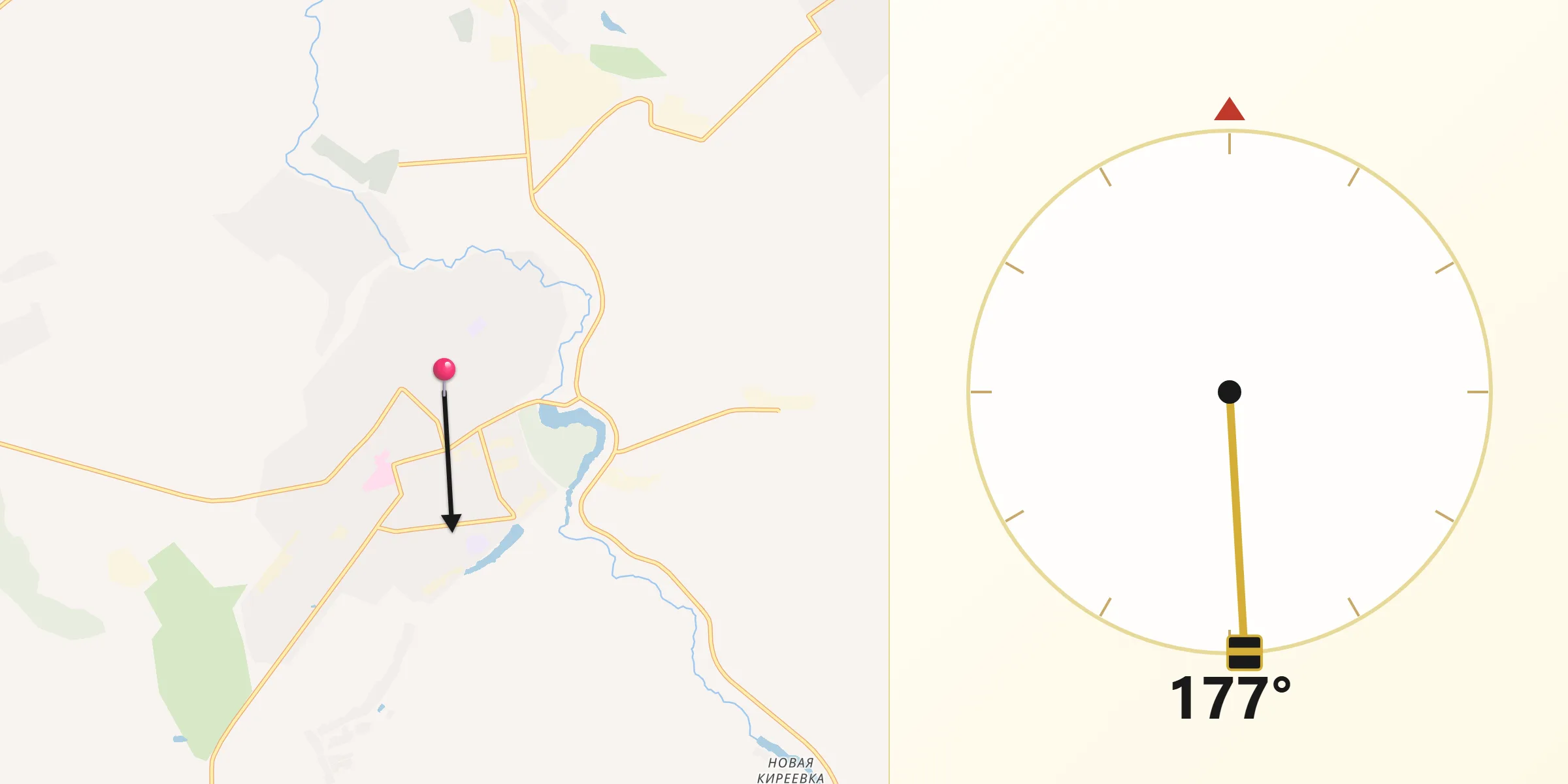 Направление Киблы из Киреевск