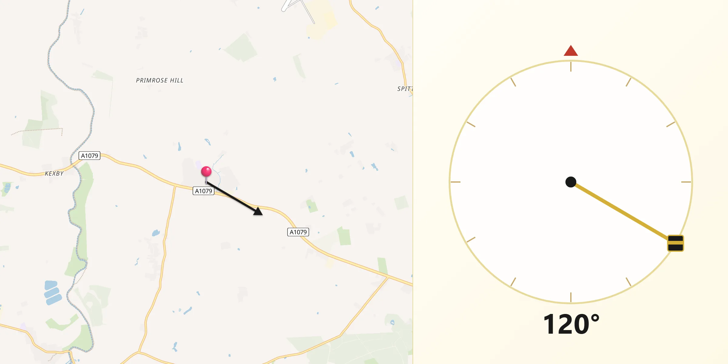 Qibla Direction from Wilberfoss