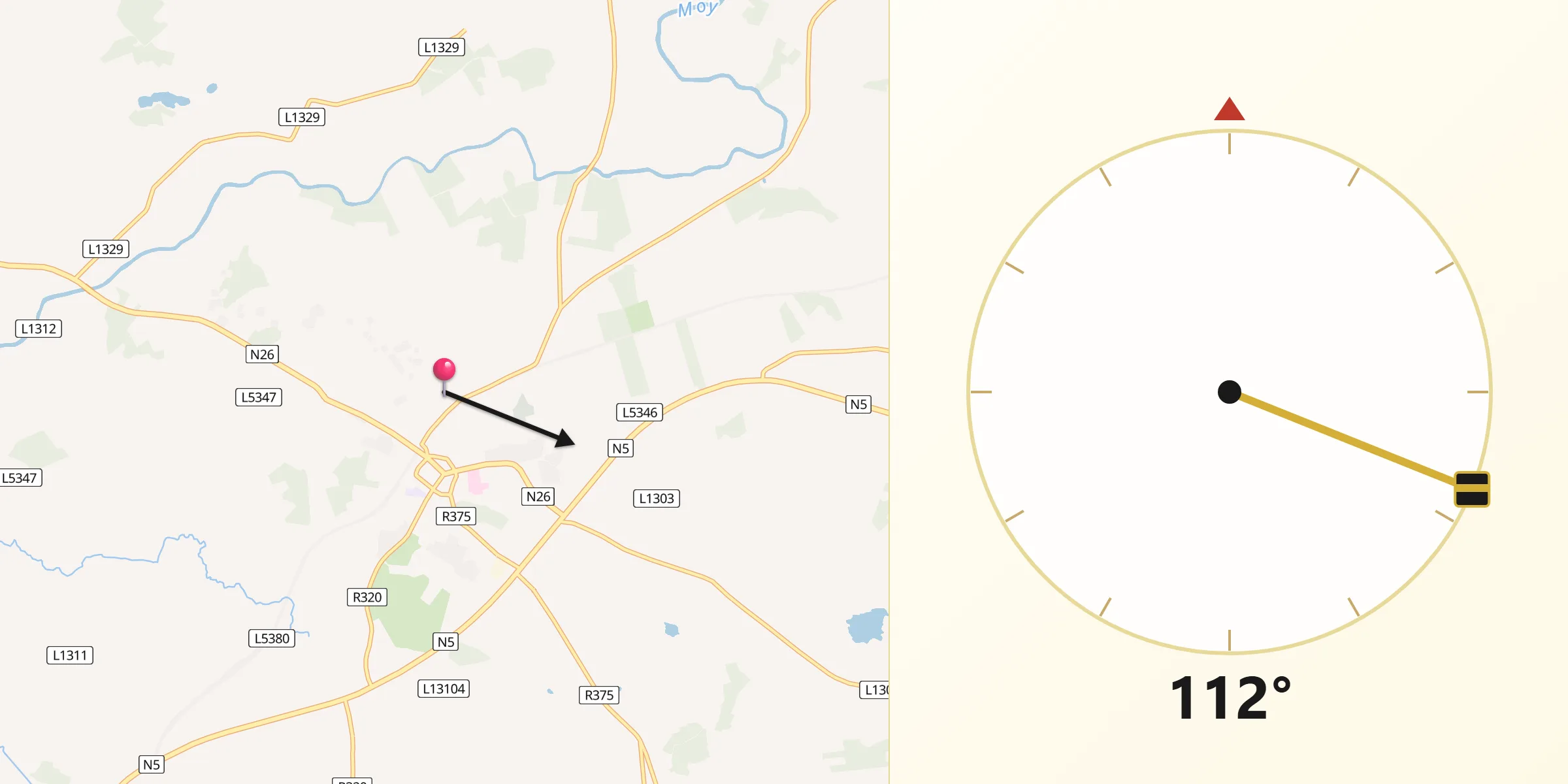 Qibla Direction from Swinford