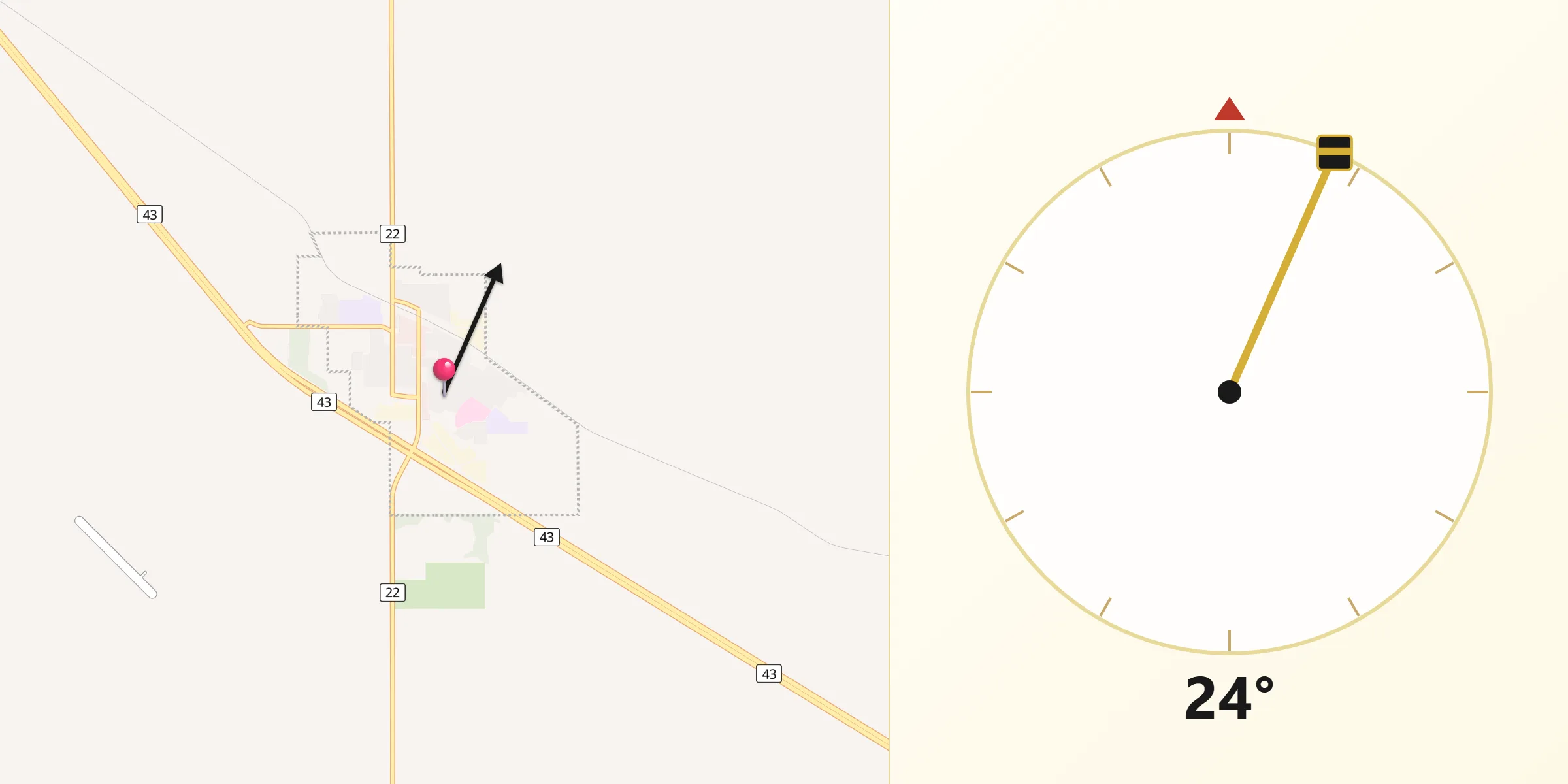 Qibla Direction from Mayerthorpe