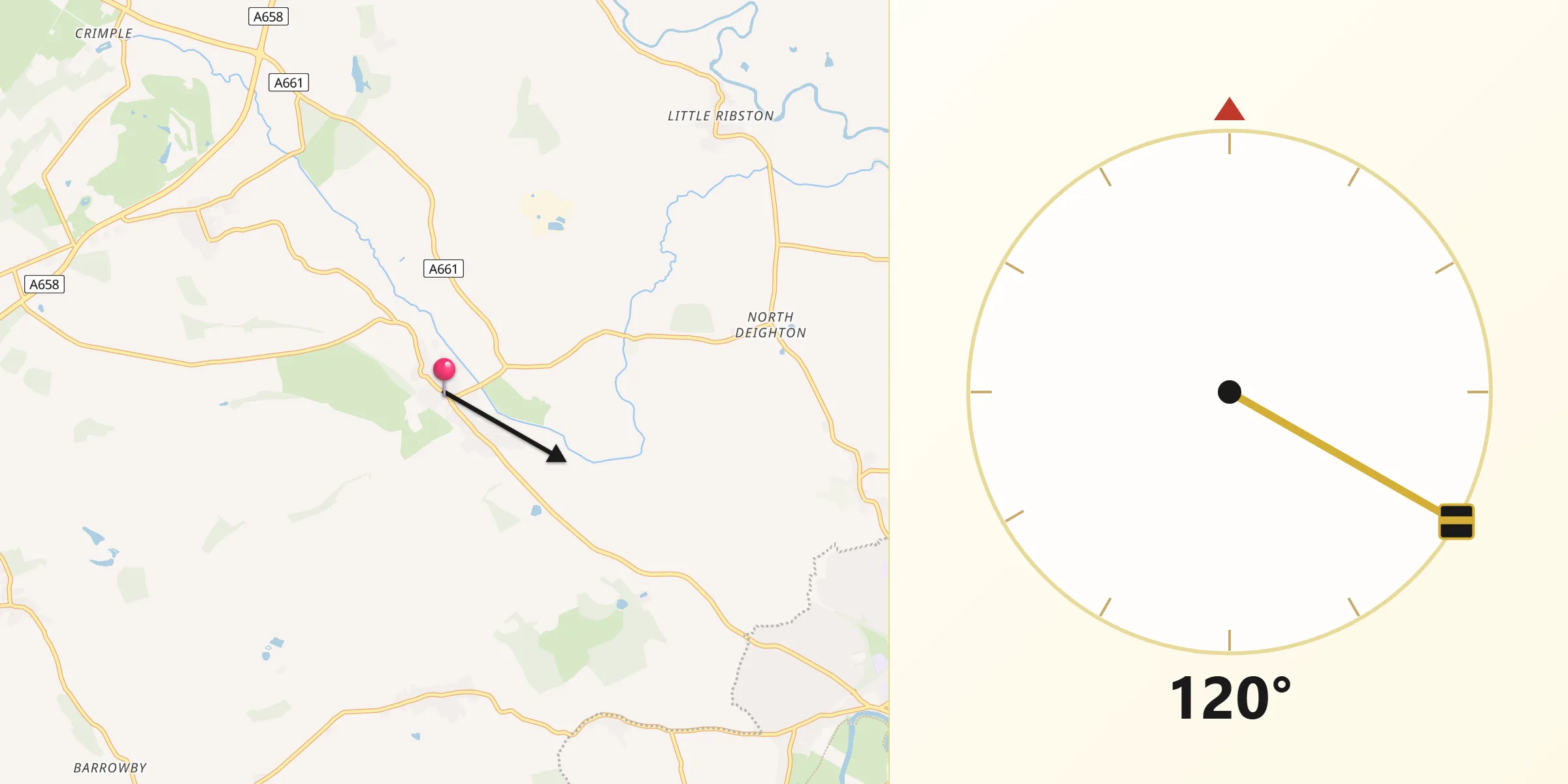 Qibla Direction from Spofforth